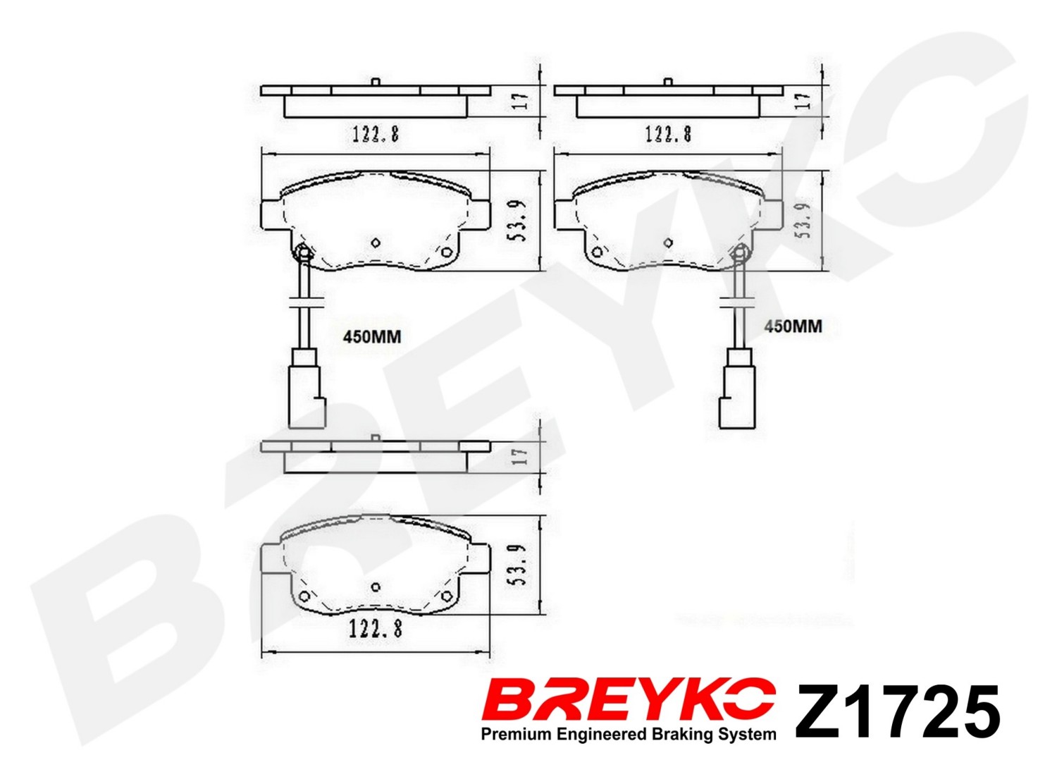 DAVID VASCO Z1725 BREYKO Kit pastiglie freno, Freno a disco