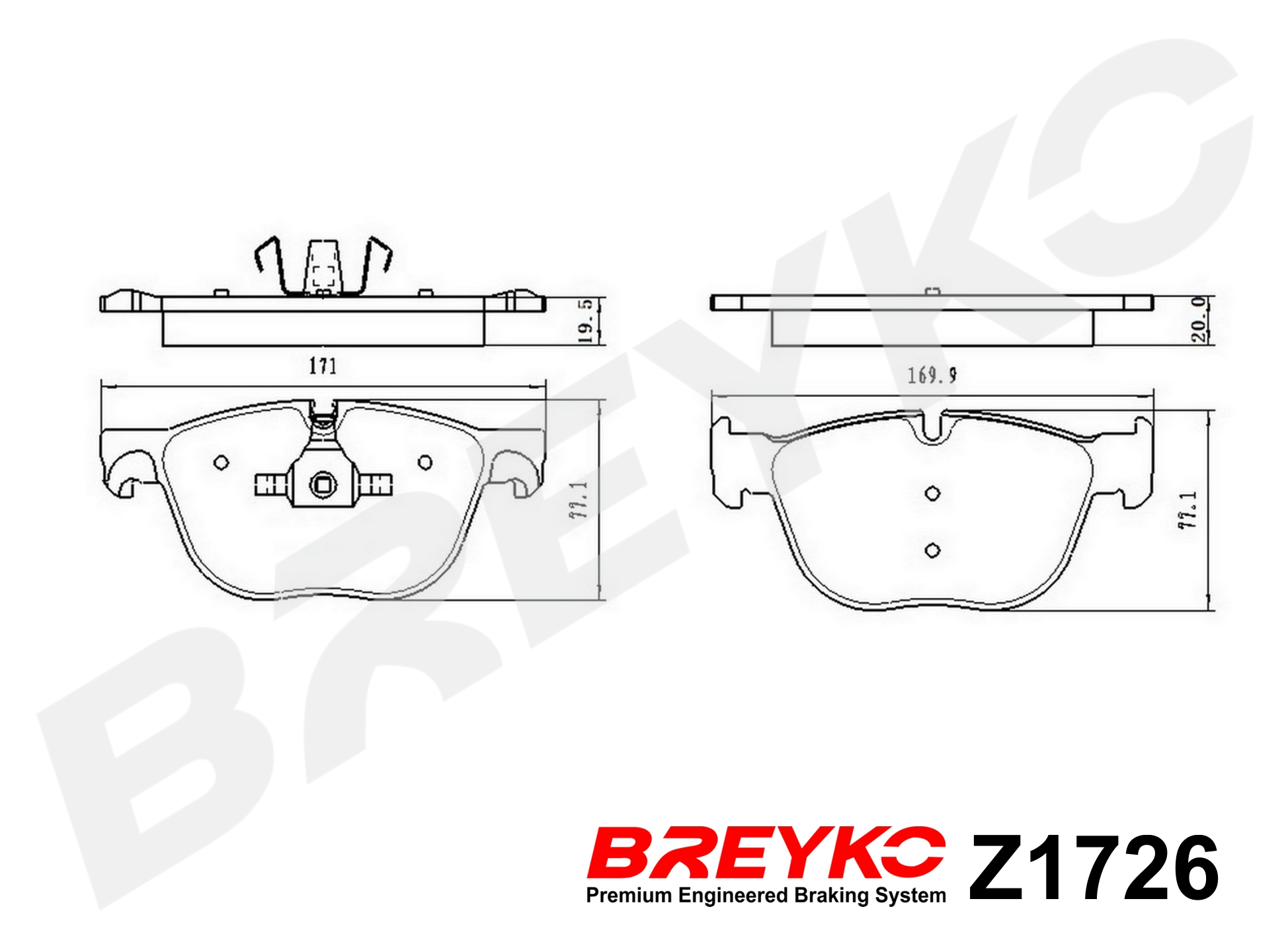 DAVID VASCO Z1726 BREYKO Kit pastiglie freno, Freno a disco