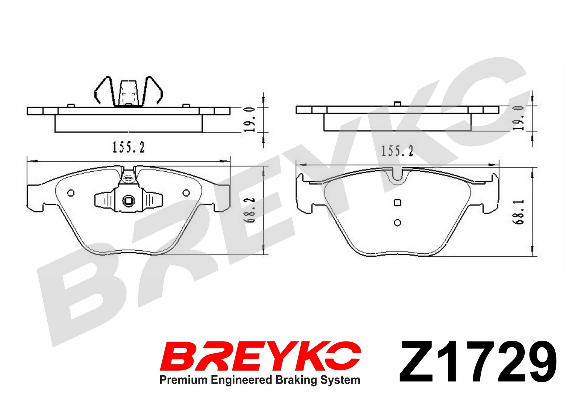 DAVID VASCO Z1729 BREYKO Kit pastiglie freno, Freno a disco