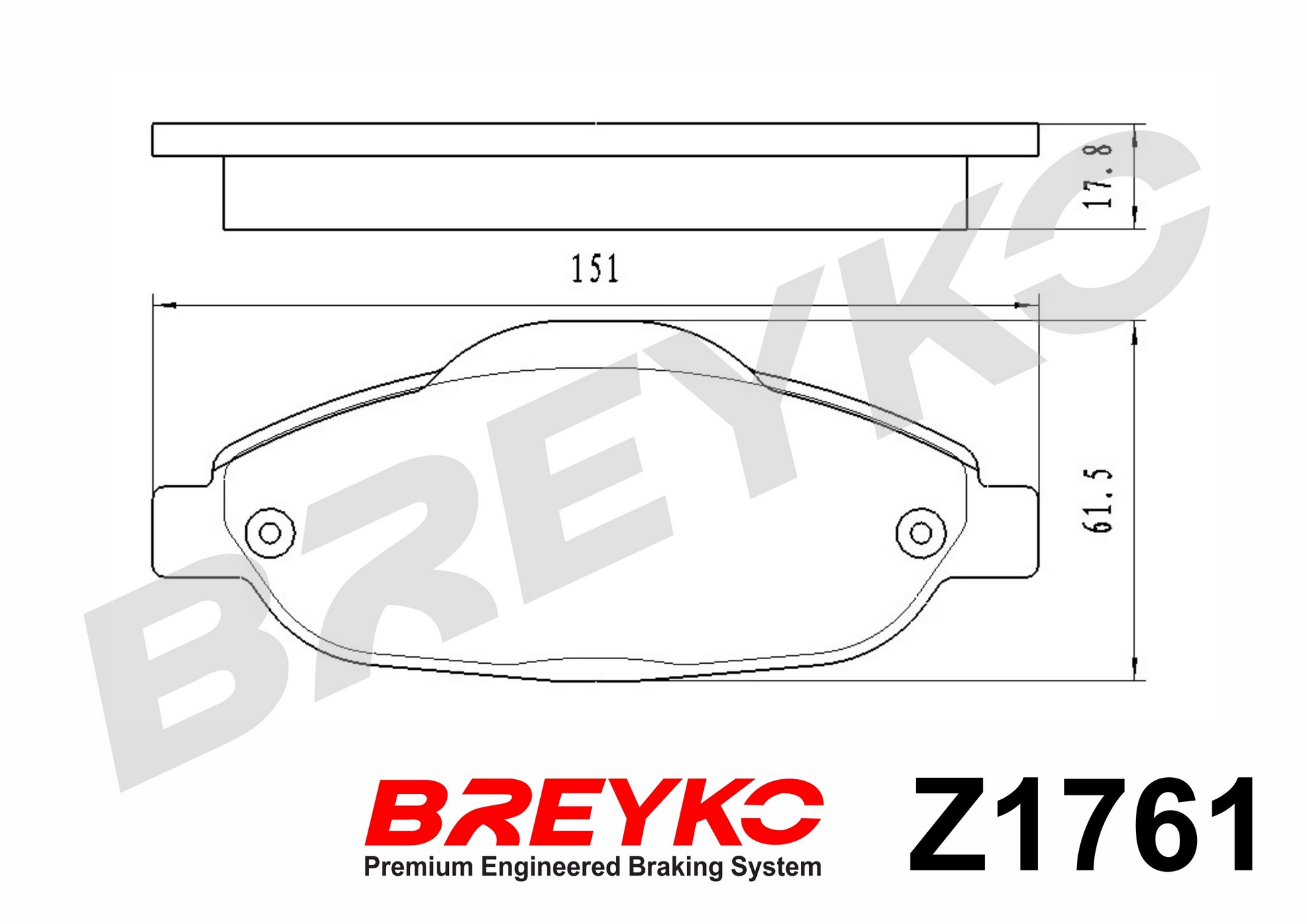 DAVID VASCO Z1761 BREYKO Kit pastiglie freno, Freno a disco