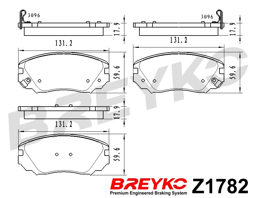 DAVID VASCO Z1782 BREYKO Kit pastiglie freno, Freno a disco