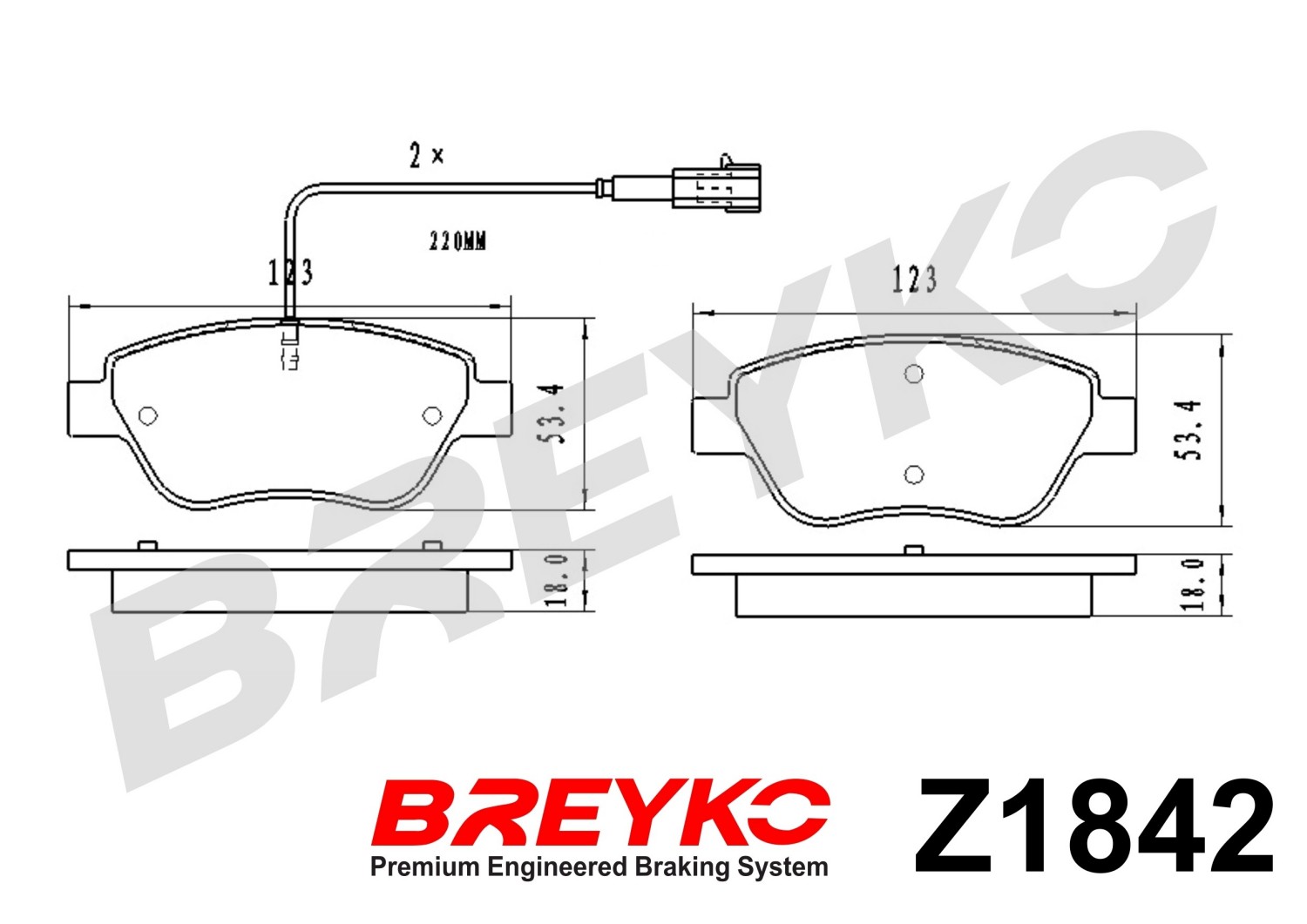 DAVID VASCO Z1842 BREYKO Kit pastiglie freno, Freno a disco