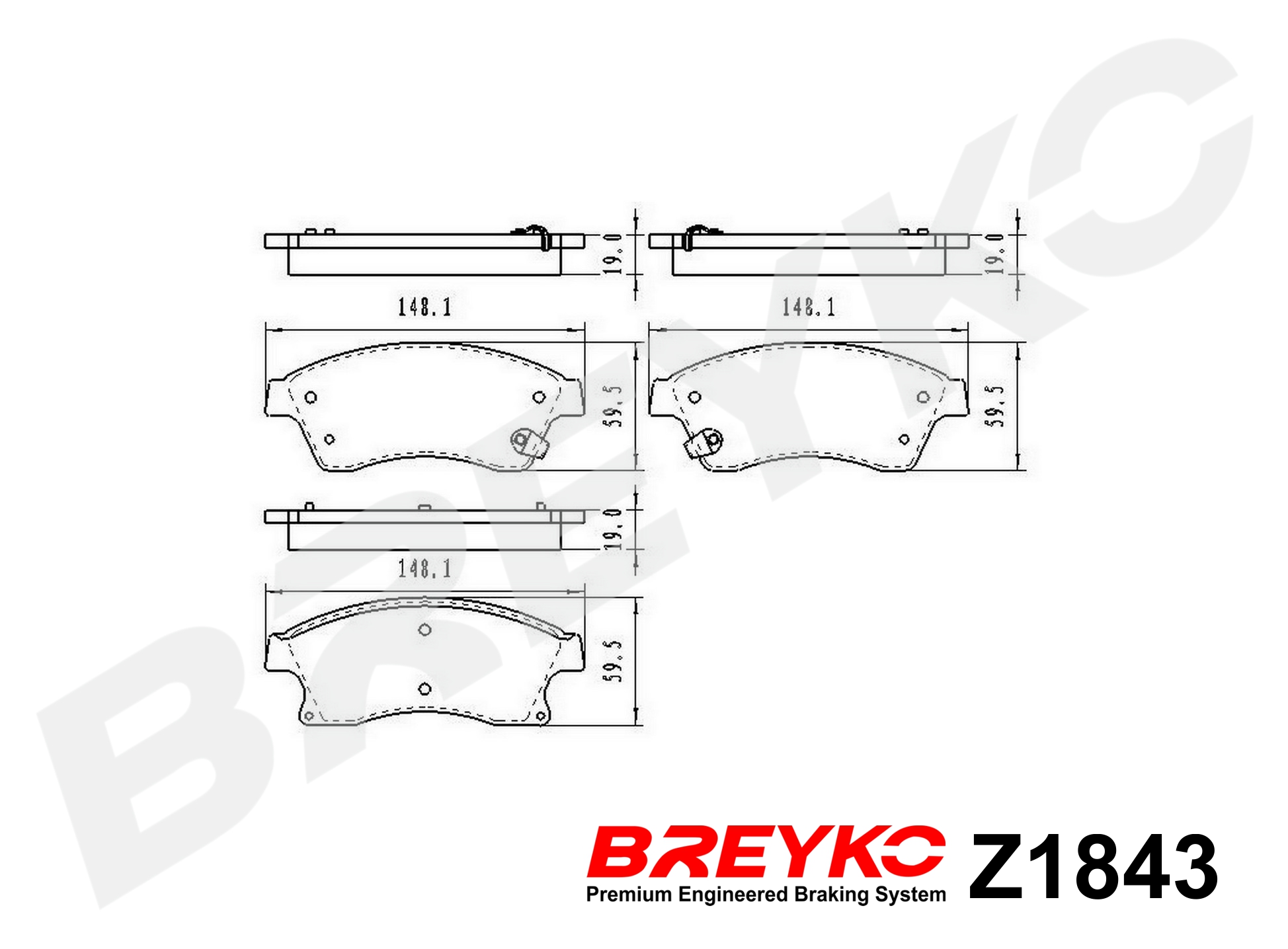 DAVID VASCO Z1843 BREYKO Kit pastiglie freno, Freno a disco