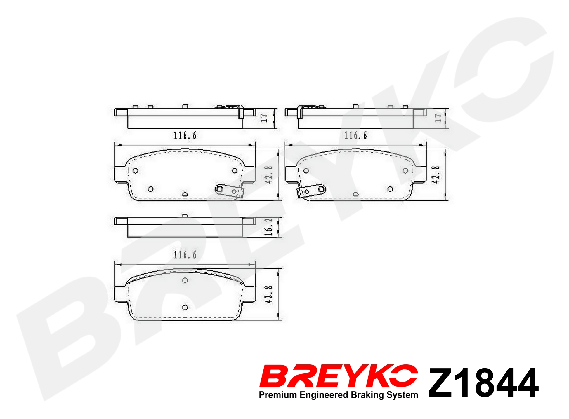 DAVID VASCO Z1844 BREYKO Kit pastiglie freno, Freno a disco