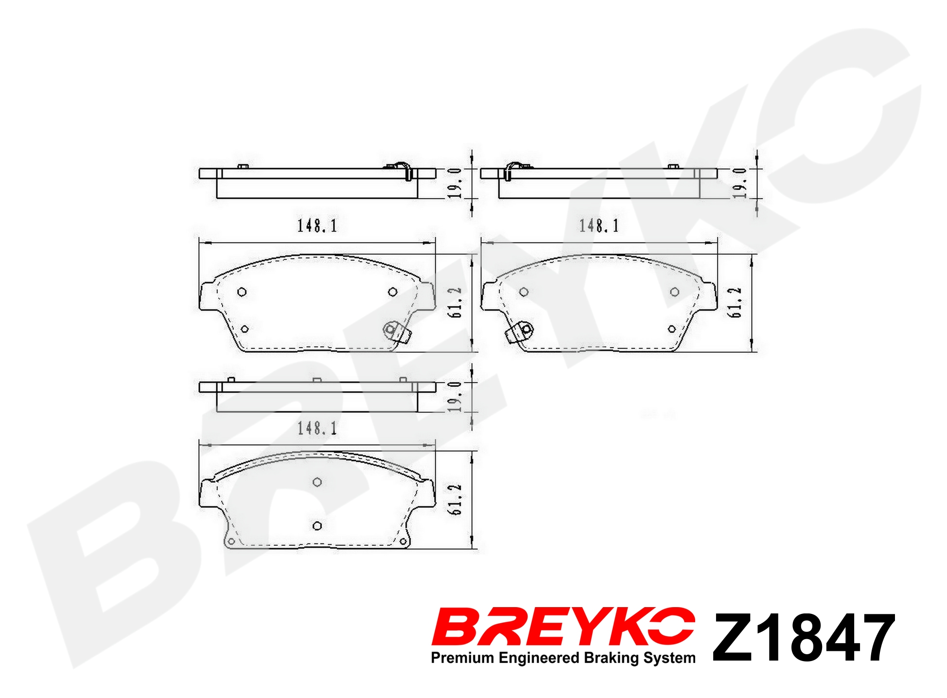 DAVID VASCO Z1847 BREYKO Kit pastiglie freno, Freno a disco