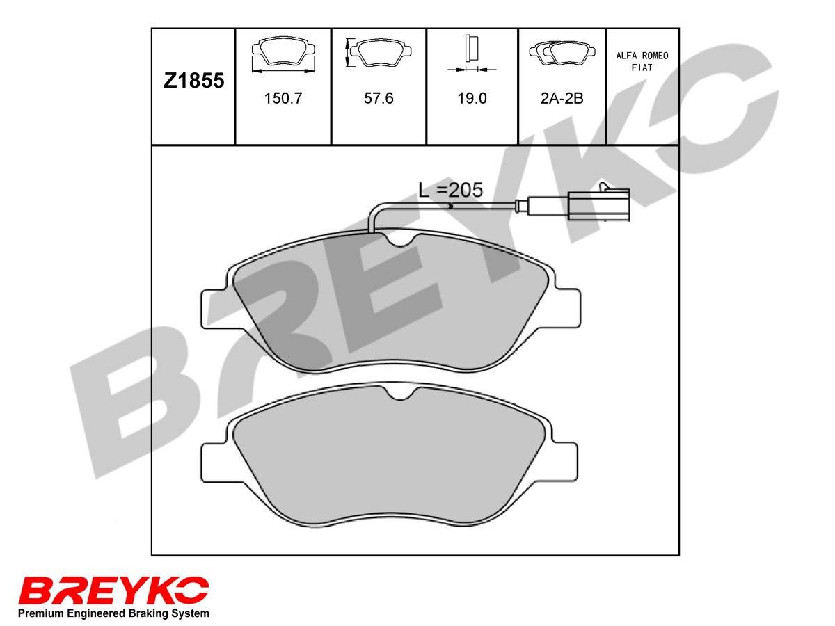 DAVID VASCO Z1855 BREYKO Kit pastiglie freno, Freno a disco