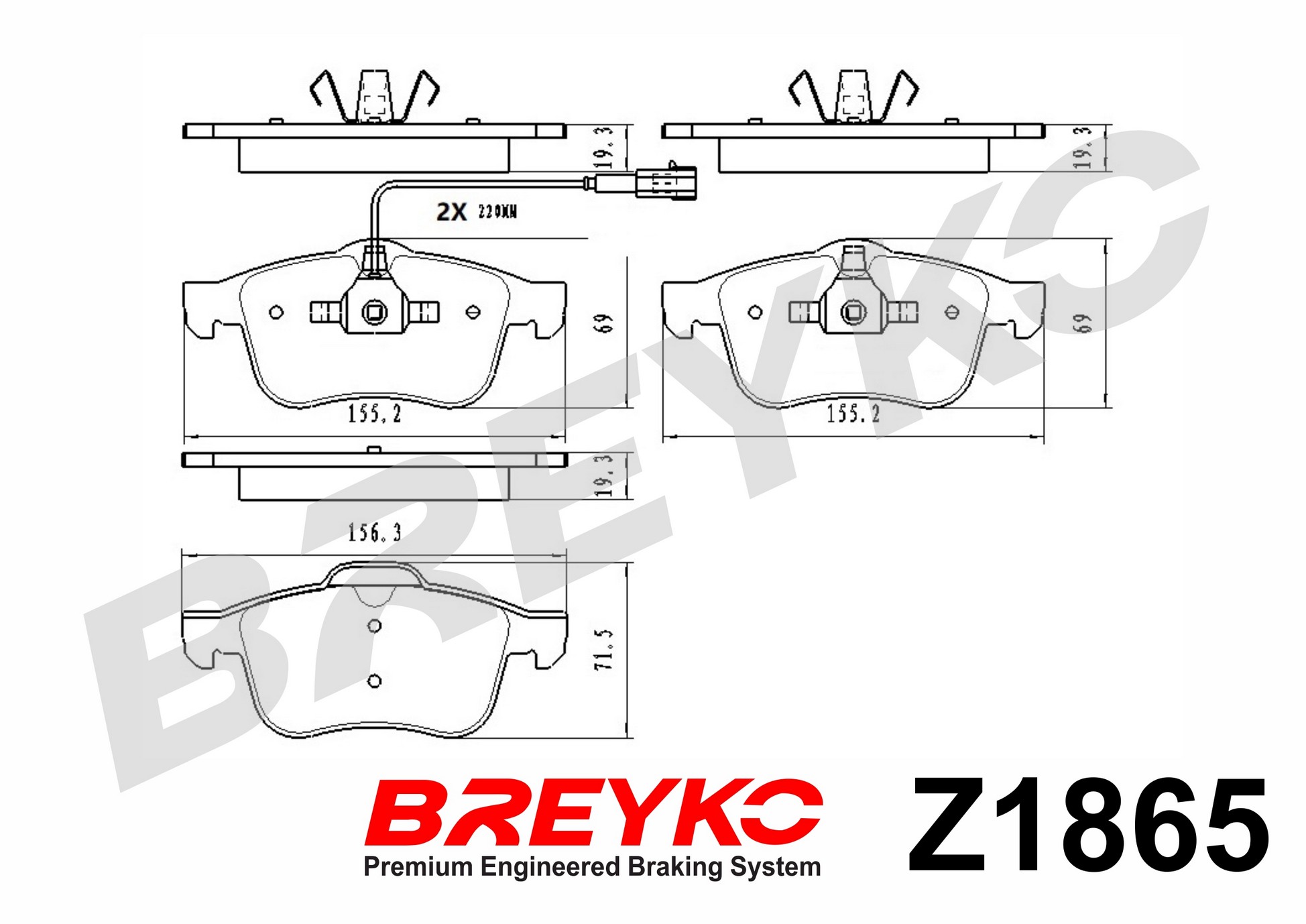 DAVID VASCO Z1865 BREYKO Kit pastiglie freno, Freno a disco