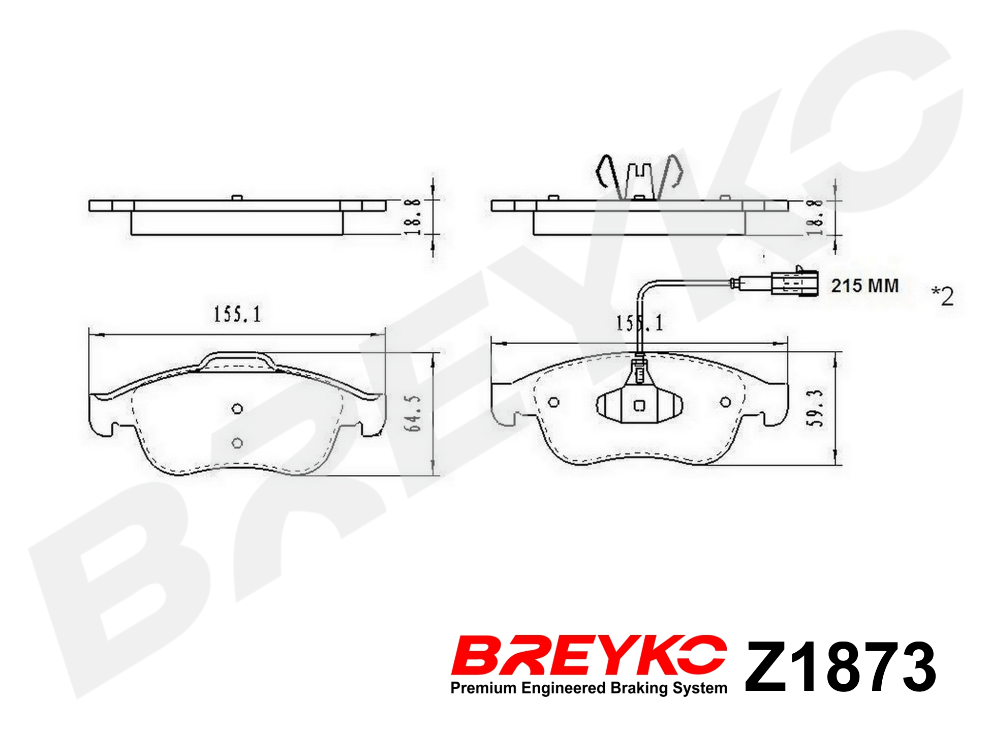 DAVID VASCO Z1873 BREYKO Kit pastiglie freno, Freno a disco