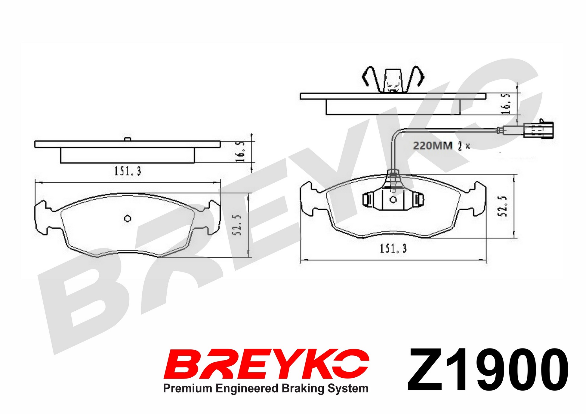 DAVID VASCO Z1900 BREYKO Brake Pad Set, disc brake