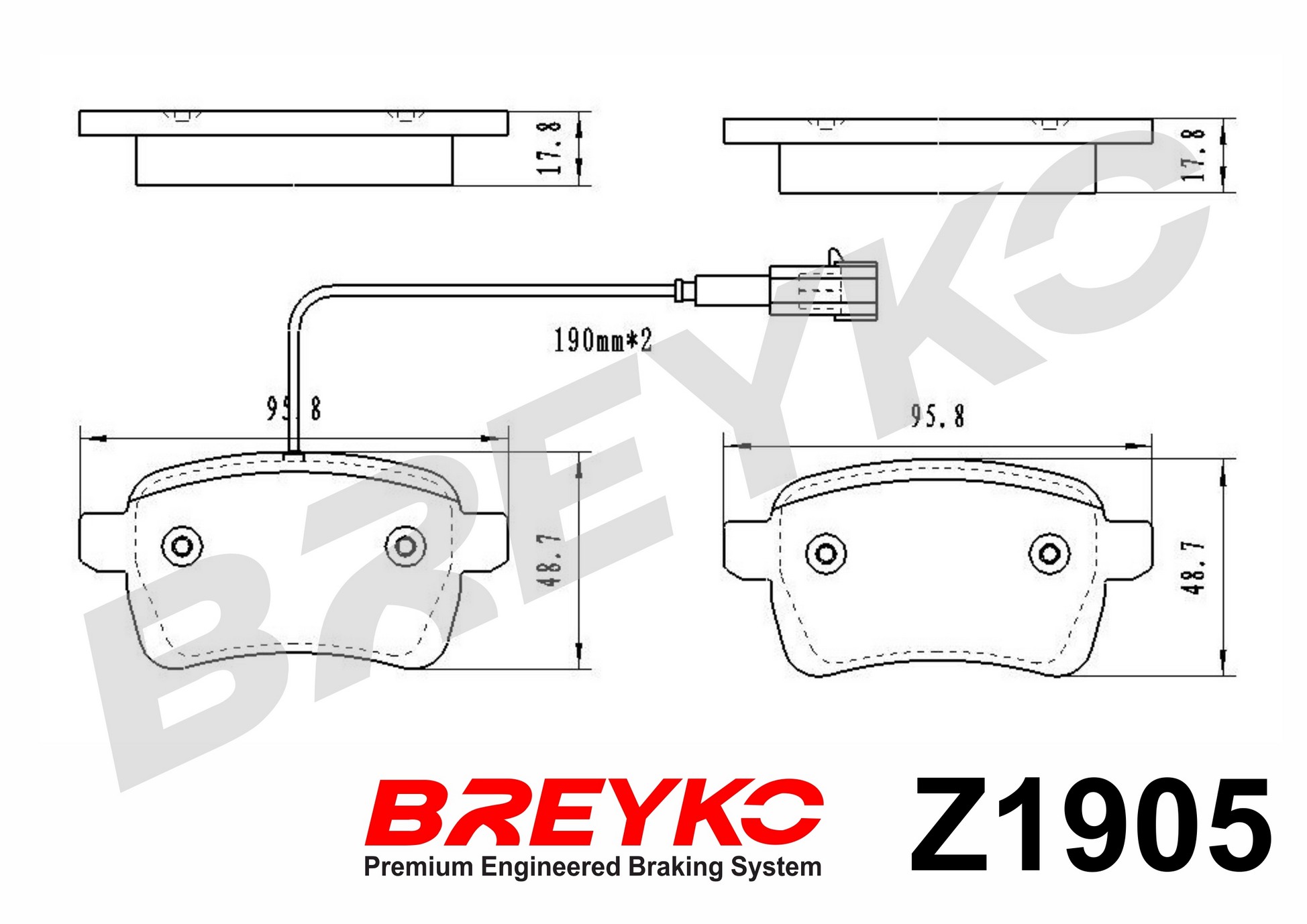 DAVID VASCO Z1905 BREYKO Brake Pad Set, disc brake