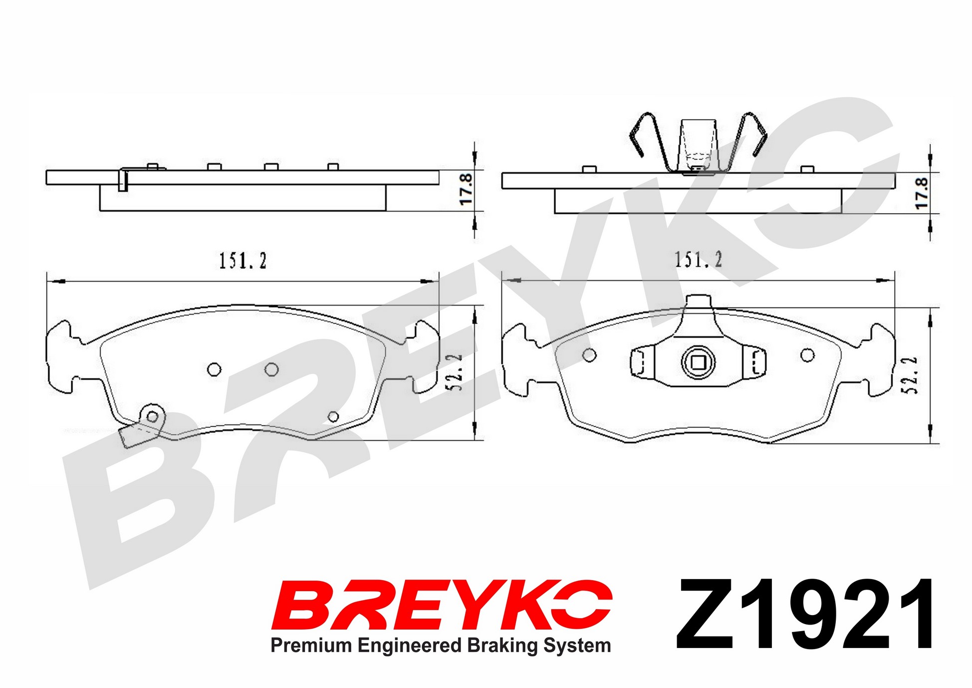 DAVID VASCO Z1921 BREYKO Brake Pad Set, disc brake