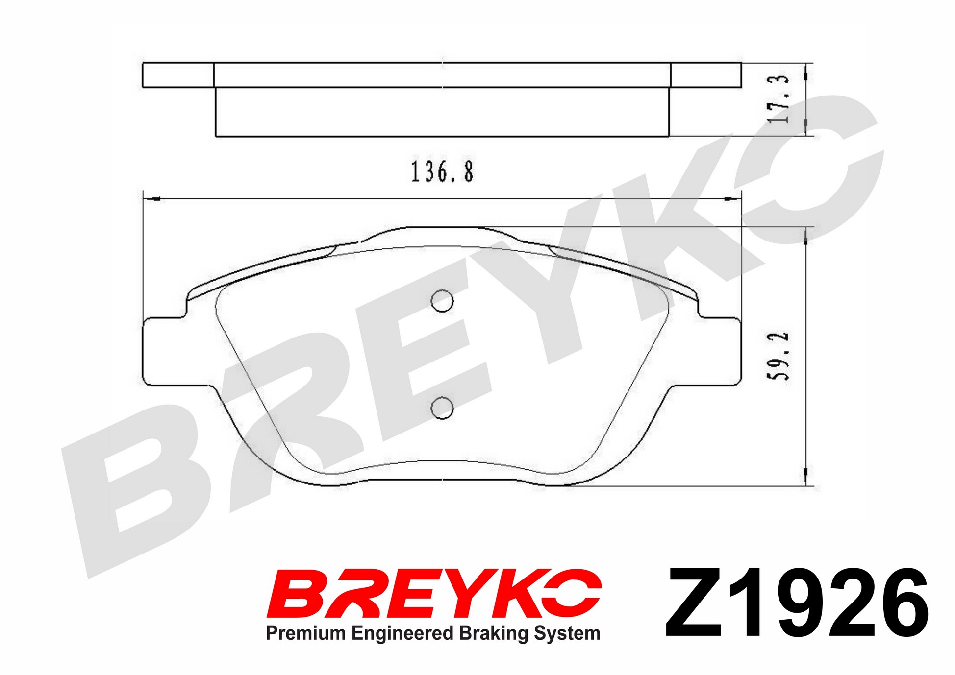 DAVID VASCO Z1926 BREYKO Brake Pad Set, disc brake