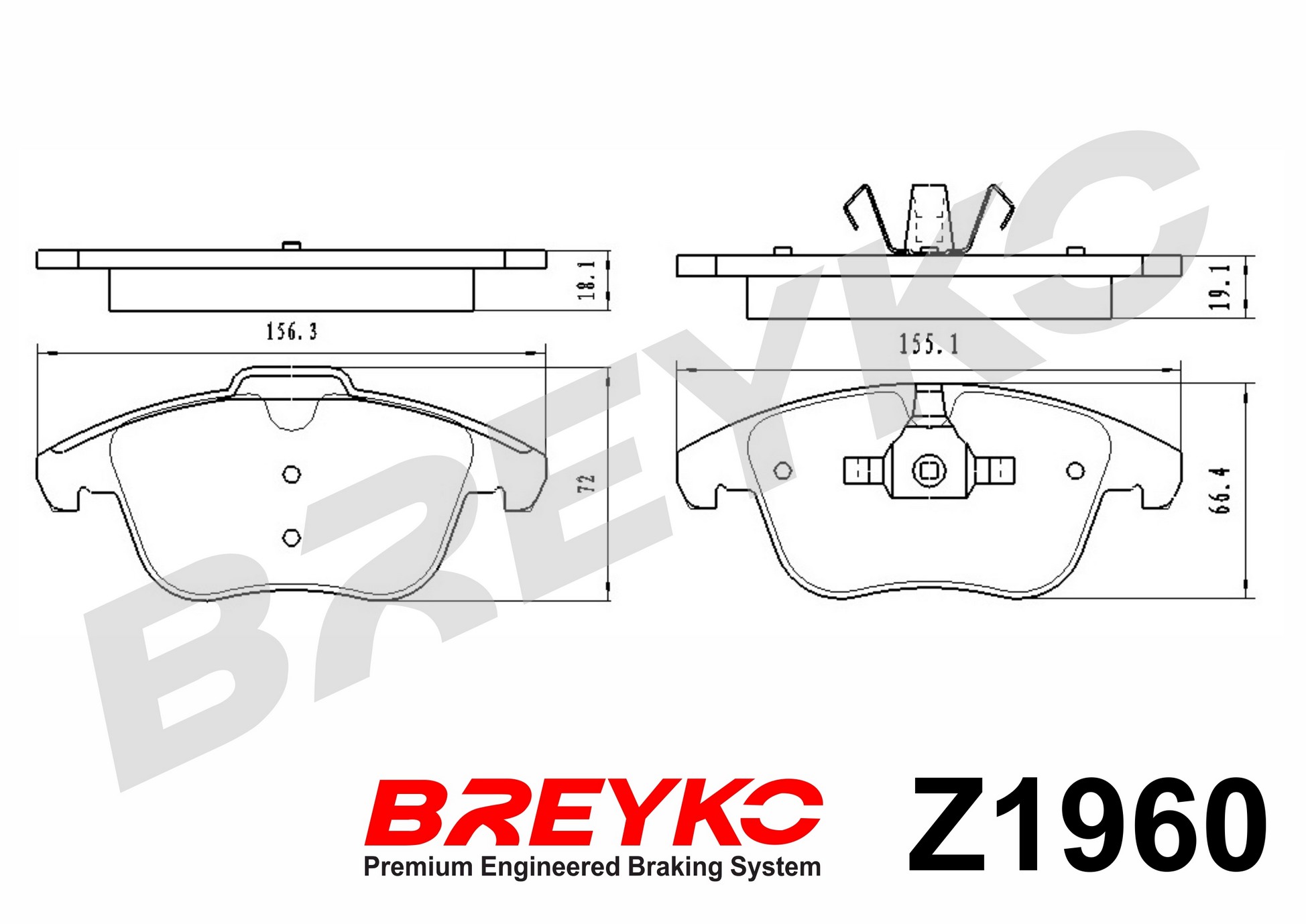 DAVID VASCO Z1960 BREYKO Brake Pad Set, disc brake