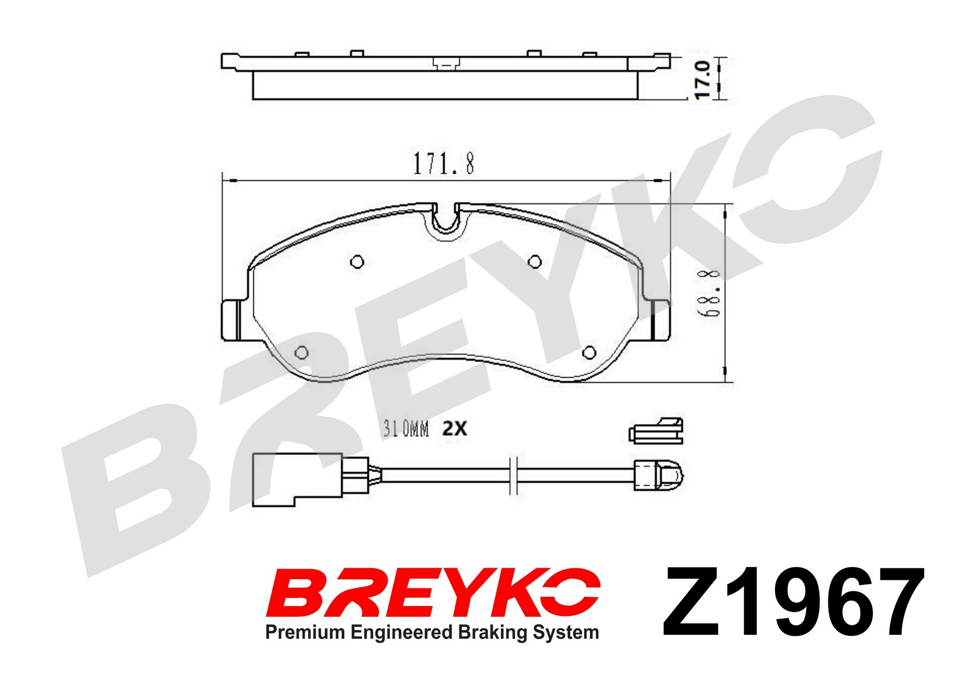 DAVID VASCO Z1967 BREYKO Brake Pad Set, disc brake