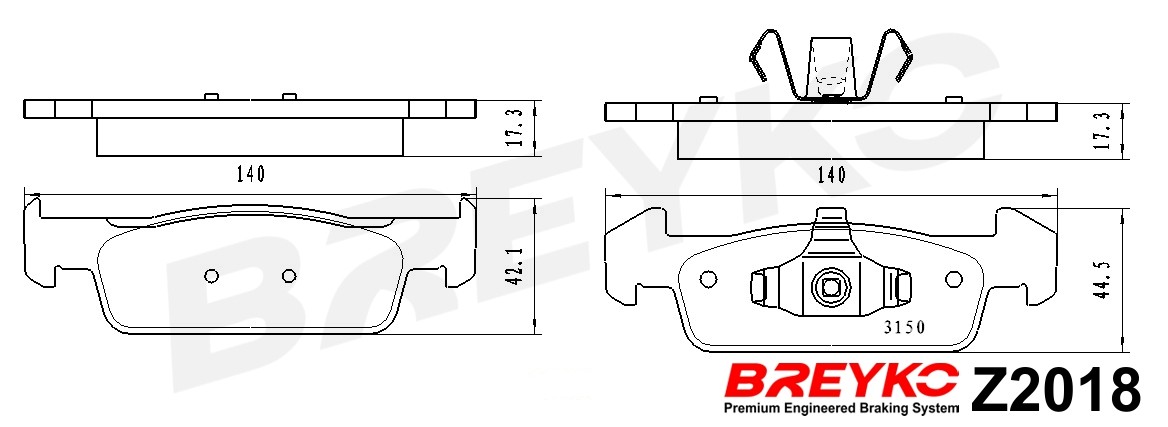 DAVID VASCO Z2018 BREYKO Brake Pad Set, disc brake