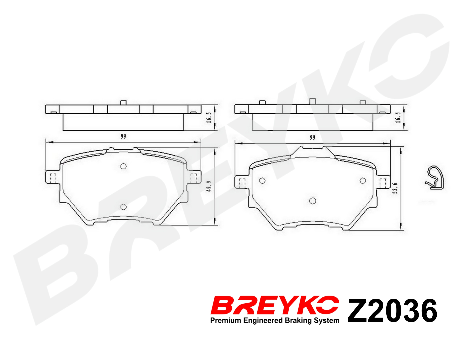 DAVID VASCO Z2036 BREYKO Brake Pad Set, disc brake