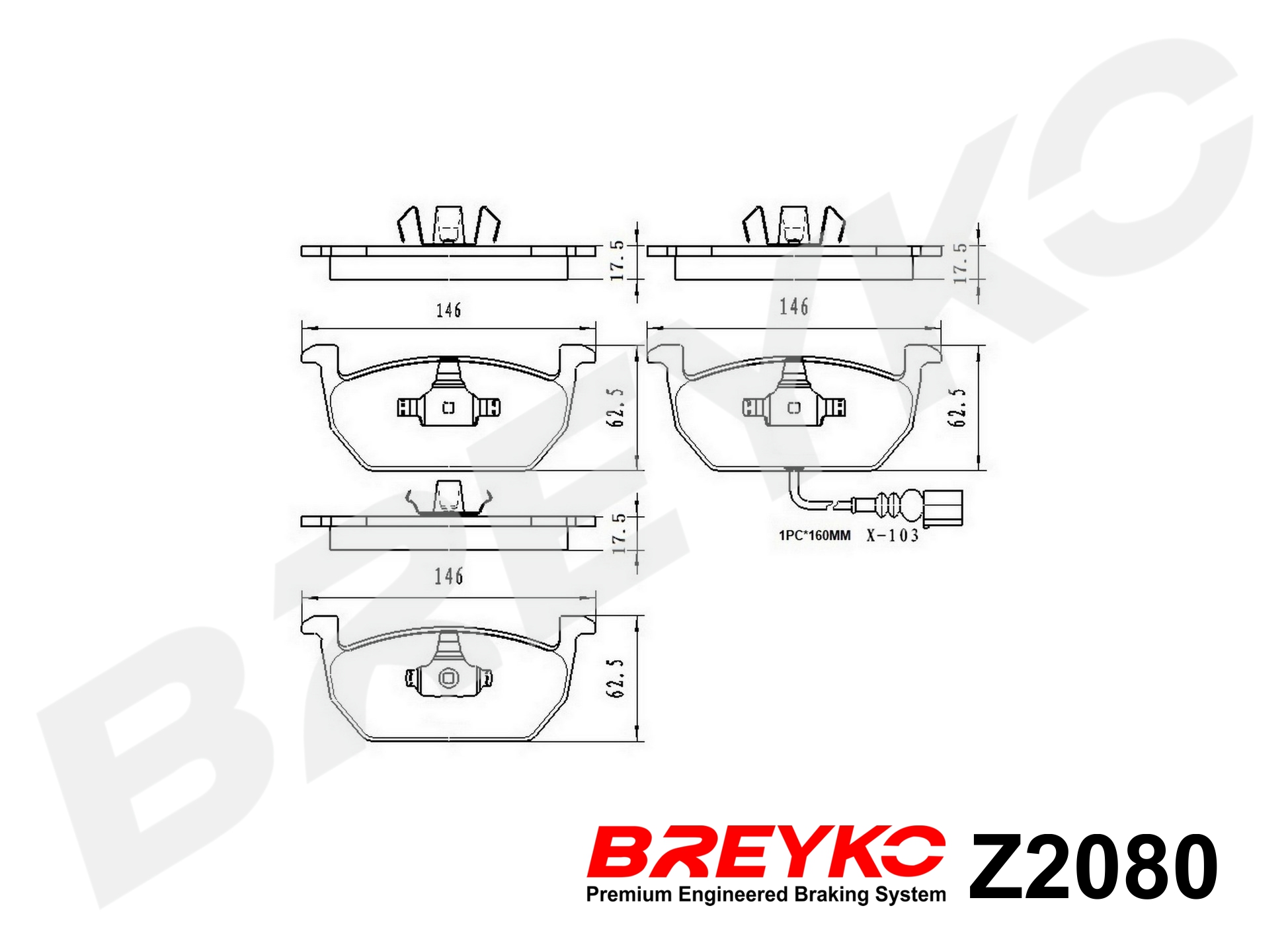 DAVID VASCO Z2080 BREYKO Brake Pad Set, disc brake