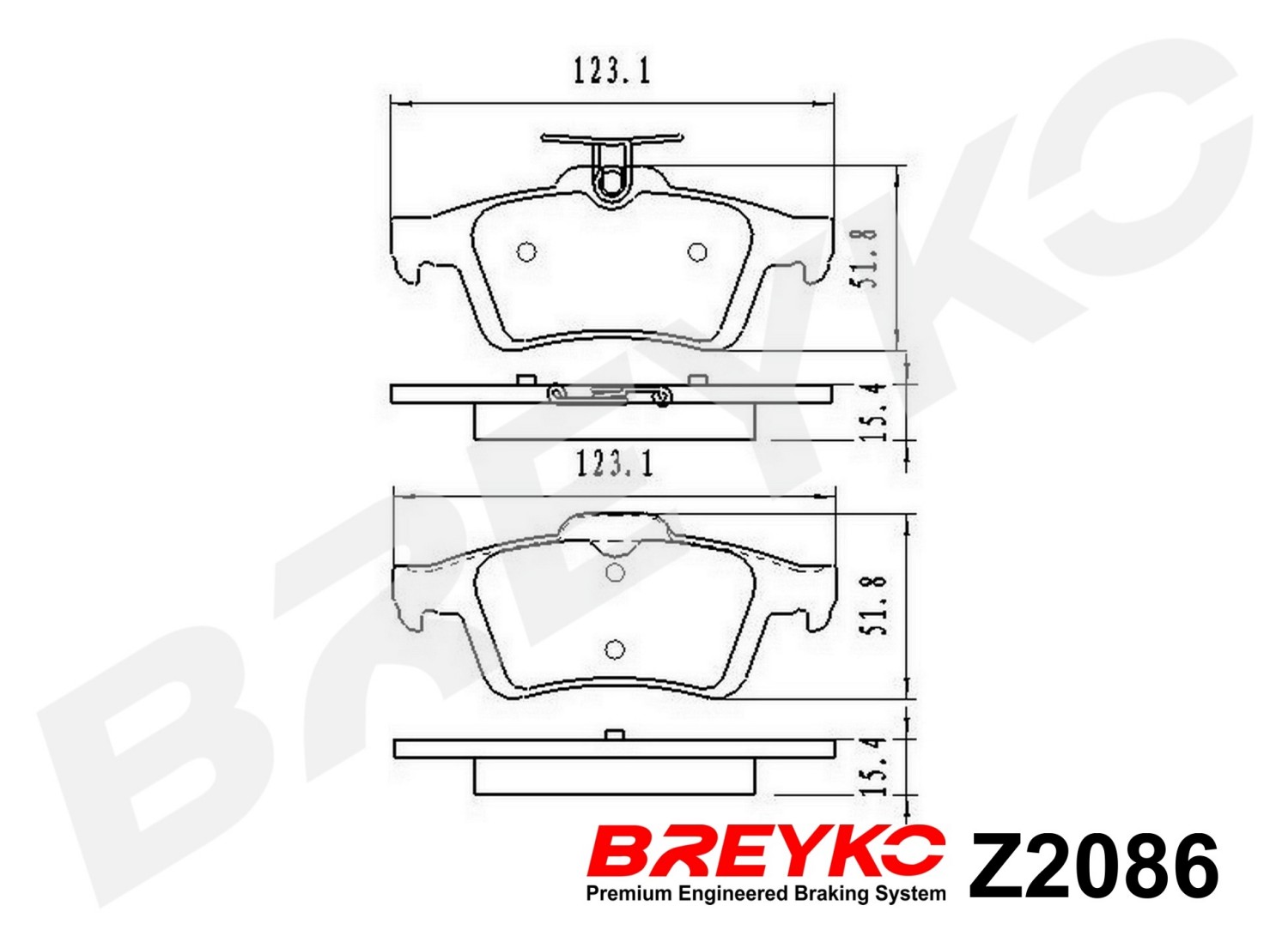 DAVID VASCO Z2086 BREYKO Brake Pad Set, disc brake