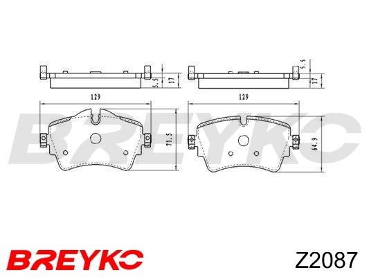DAVID VASCO Z2087 BREYKO Brake Pad Set, disc brake