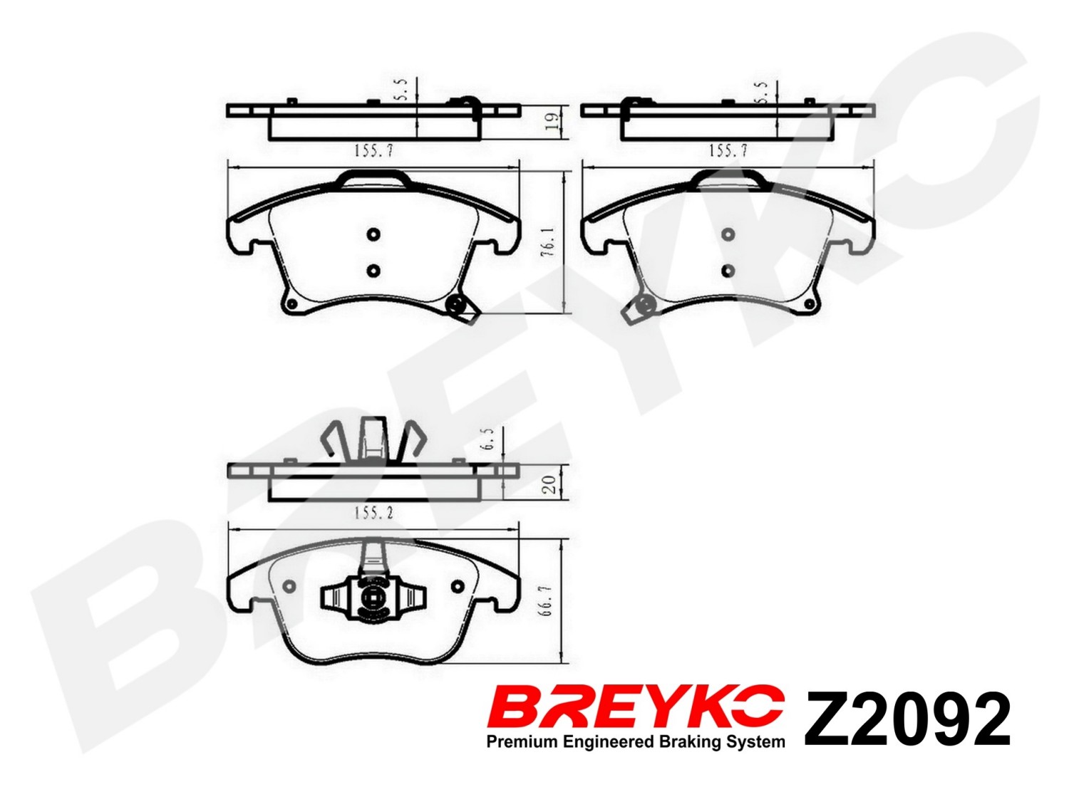 DAVID VASCO Z2092 BREYKO Brake Pad Set, disc brake