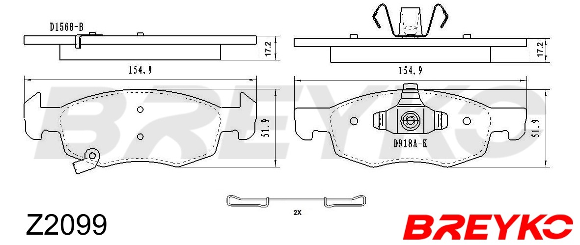 DAVID VASCO Z2099 BREYKO Brake Pad Set, disc brake