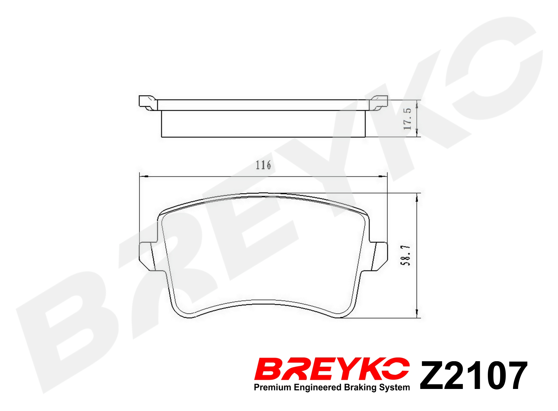DAVID VASCO Z2107 BREYKO Brake Pad Set, disc brake