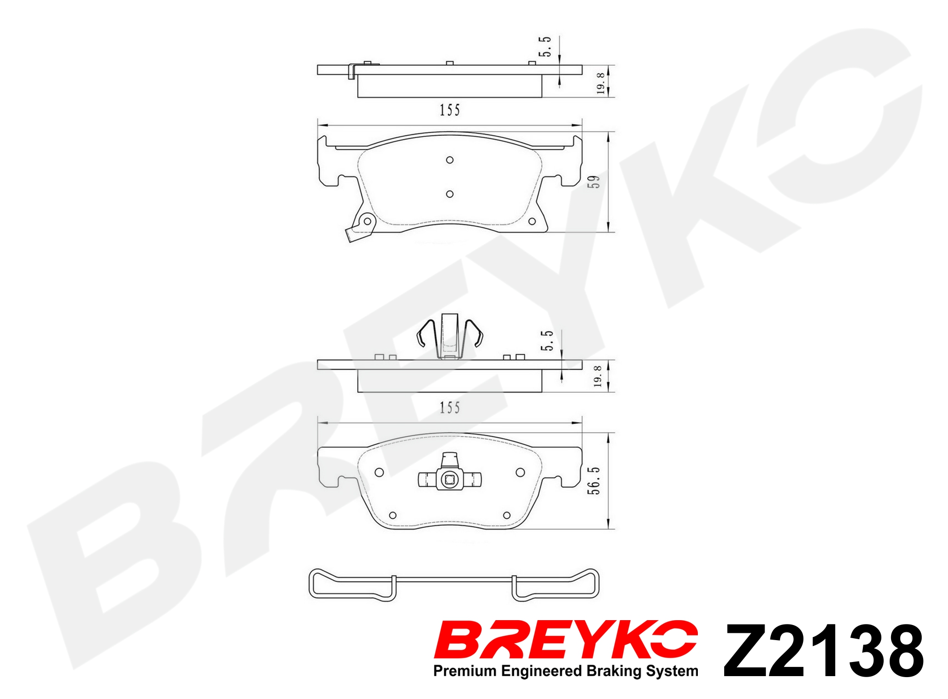 DAVID VASCO Z2138 BREYKO Brake Pad Set, disc brake
