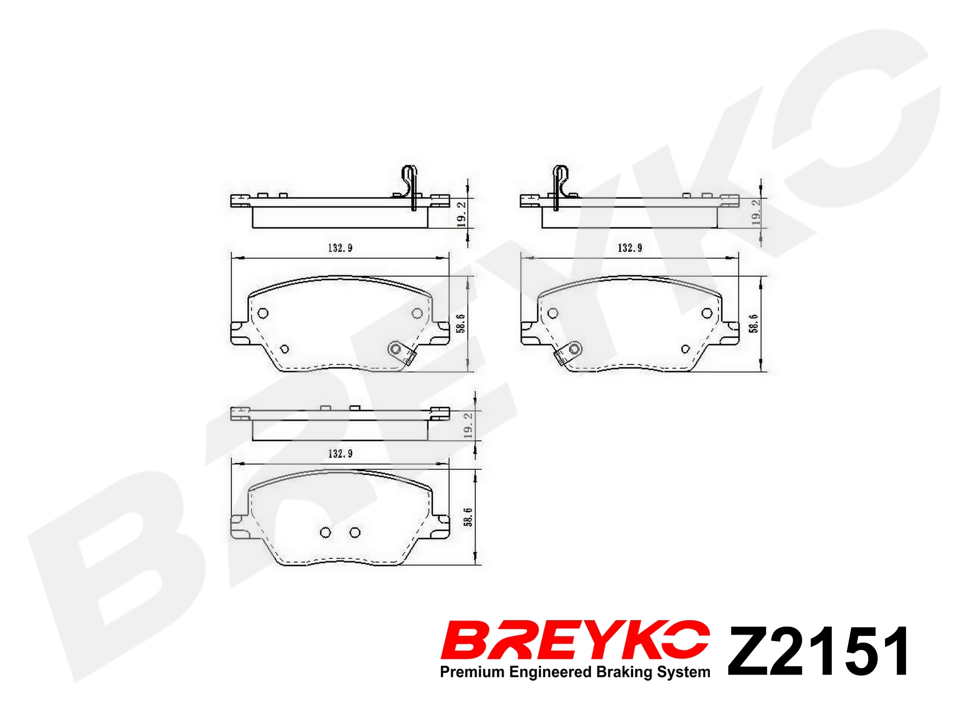 DAVID VASCO Z2151 BREYKO Brake Pad Set, disc brake