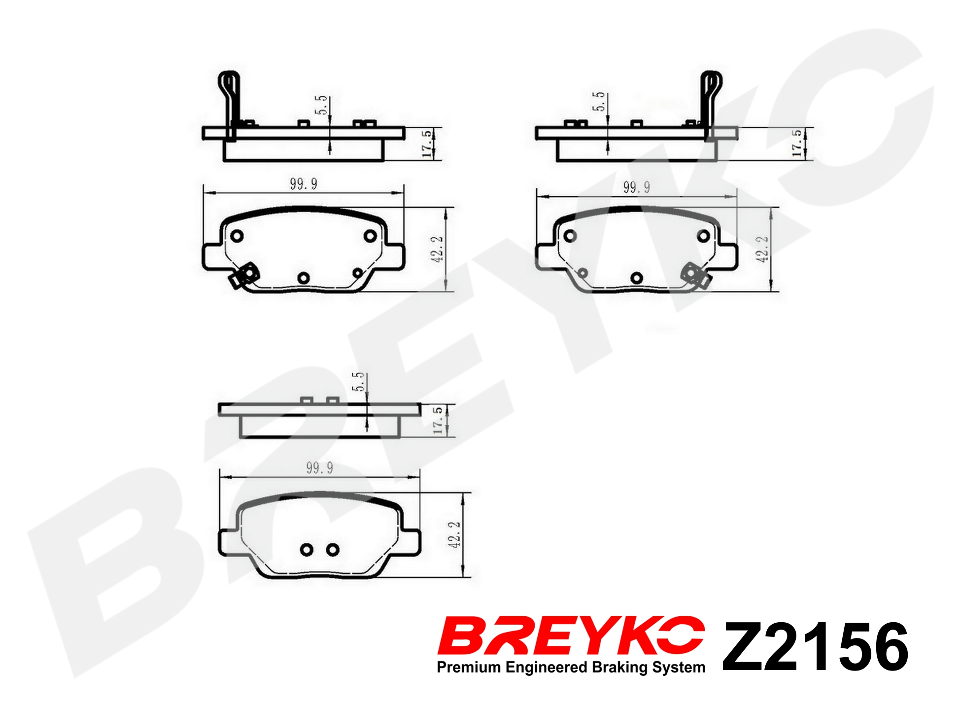 DAVID VASCO Z2156 BREYKO Brake Pad Set, disc brake