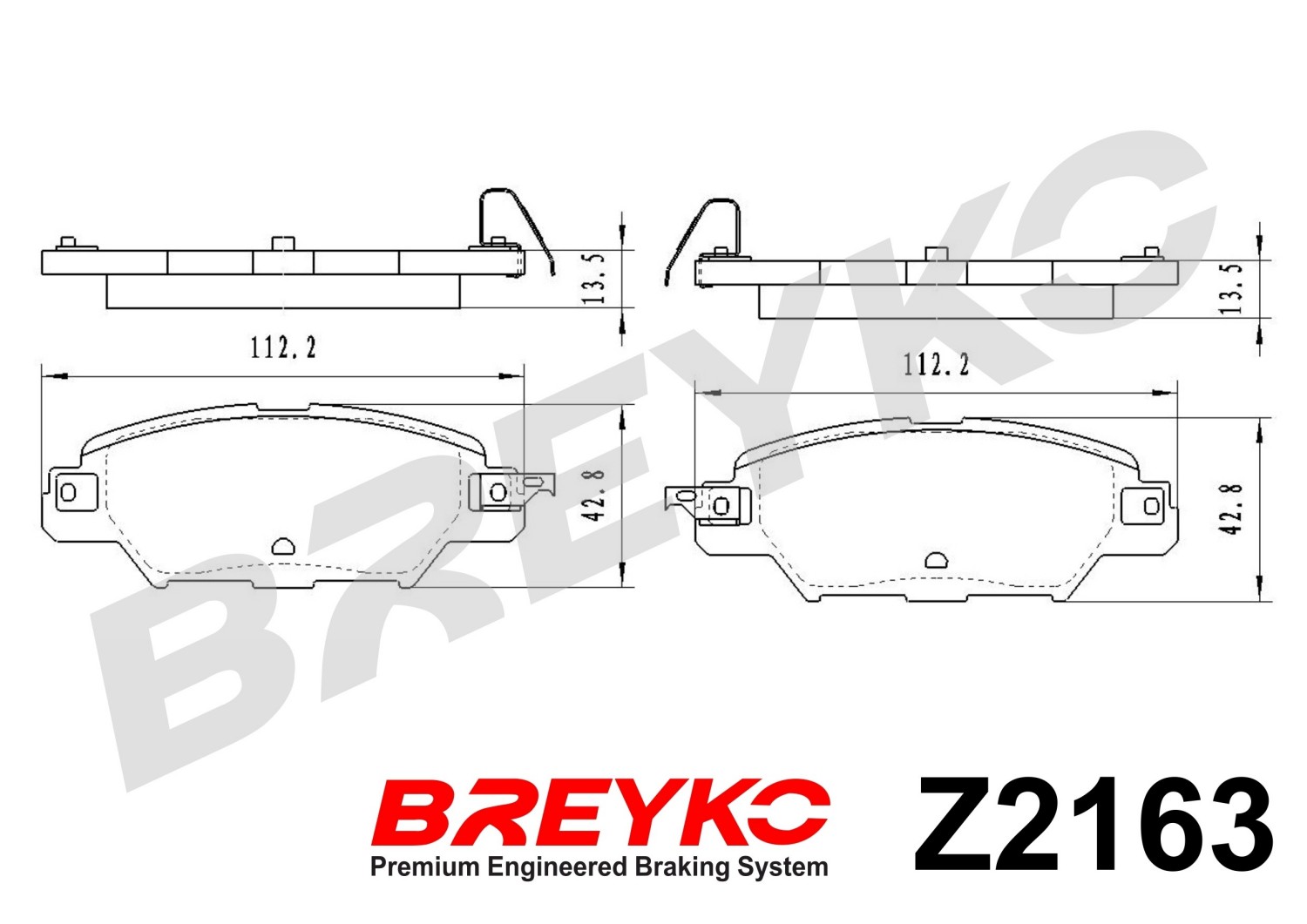 DAVID VASCO Z2163 BREYKO Brake Pad Set, disc brake