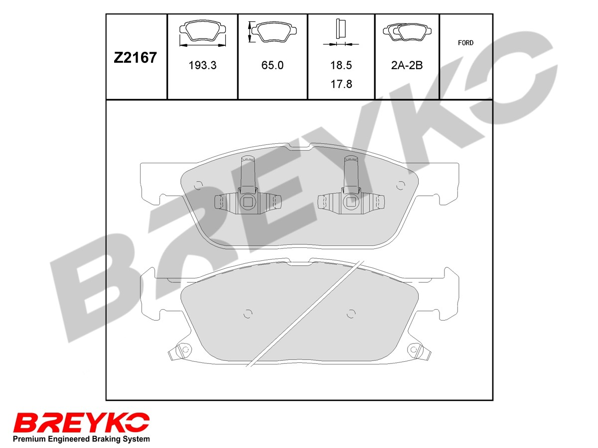 DAVID VASCO Z2167 BREYKO Brake Pad Set, disc brake