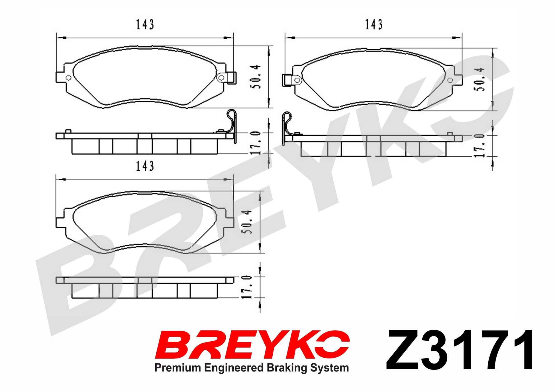 DAVID VASCO Z3171 BREYKO Brake Pad Set, disc brake