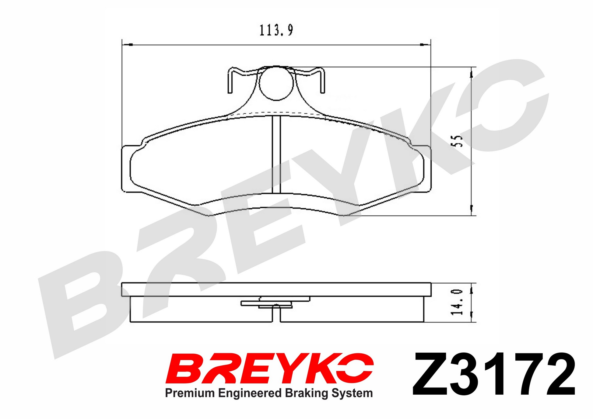 DAVID VASCO Z3172 BREYKO Brake Pad Set, disc brake