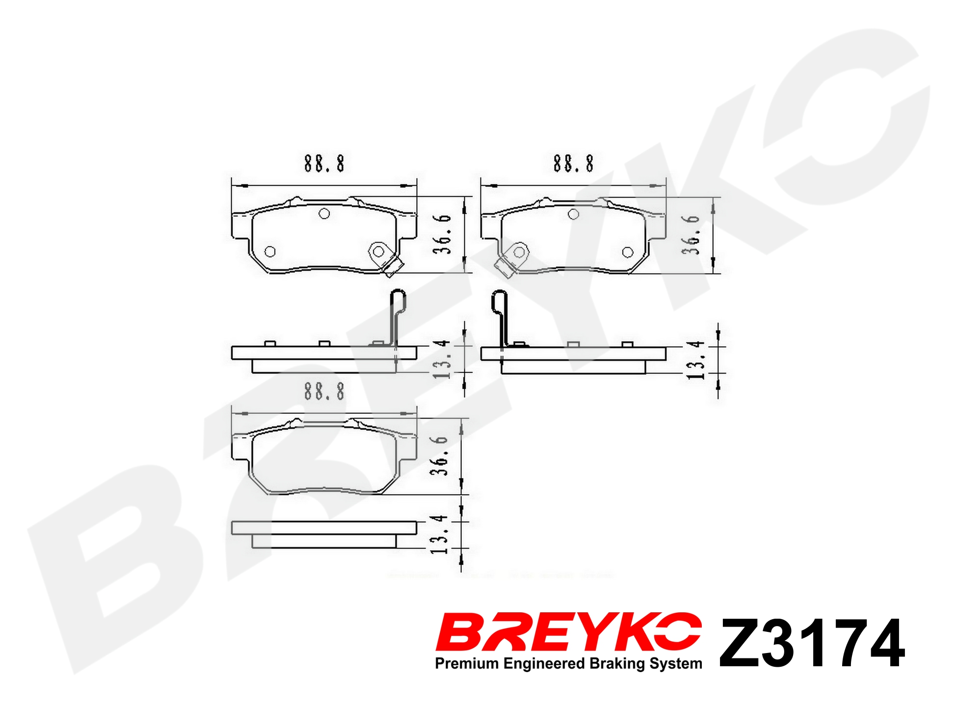 DAVID VASCO Z3174 BREYKO Brake Pad Set, disc brake