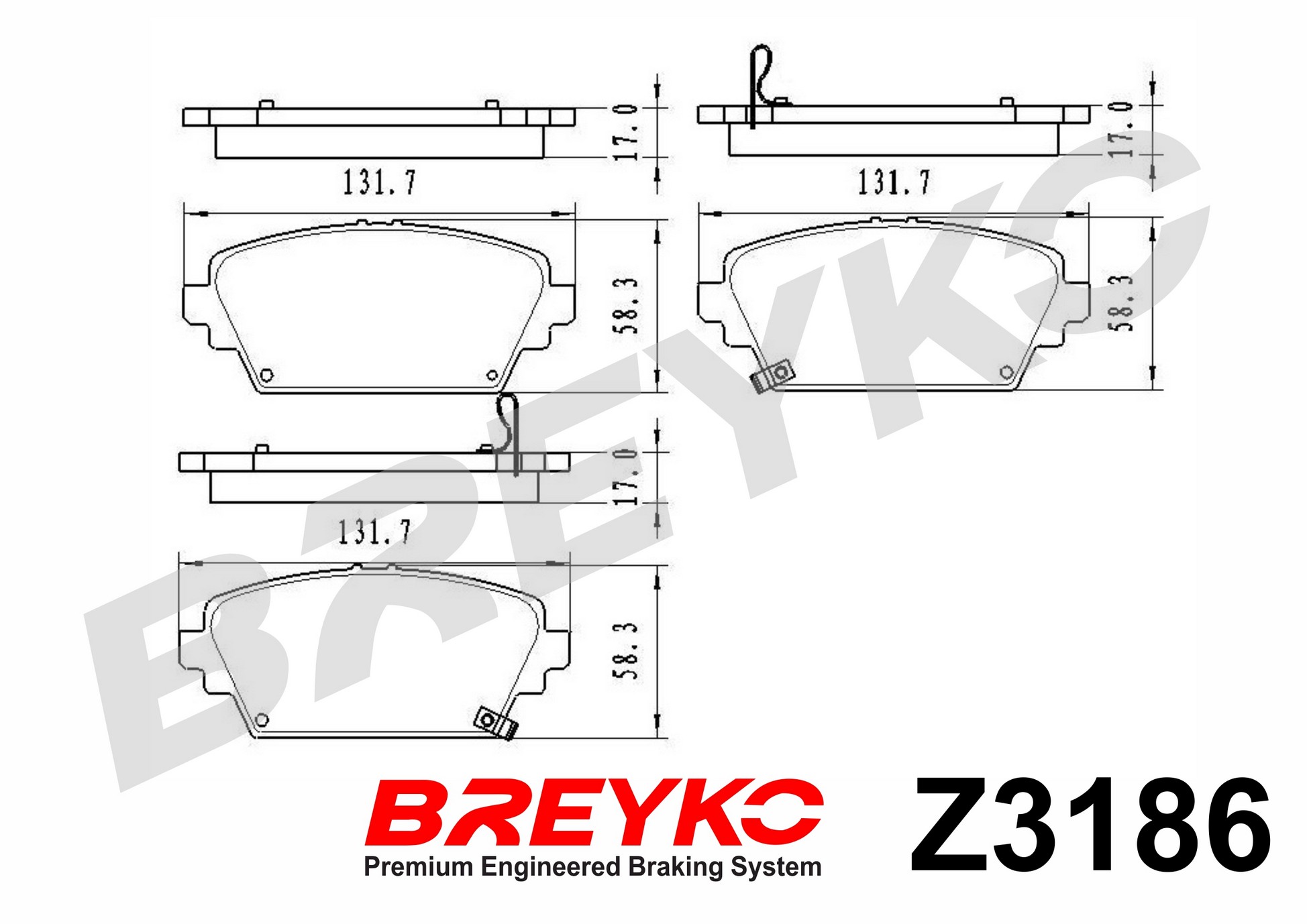 DAVID VASCO Z3186 BREYKO Brake Pad Set, disc brake