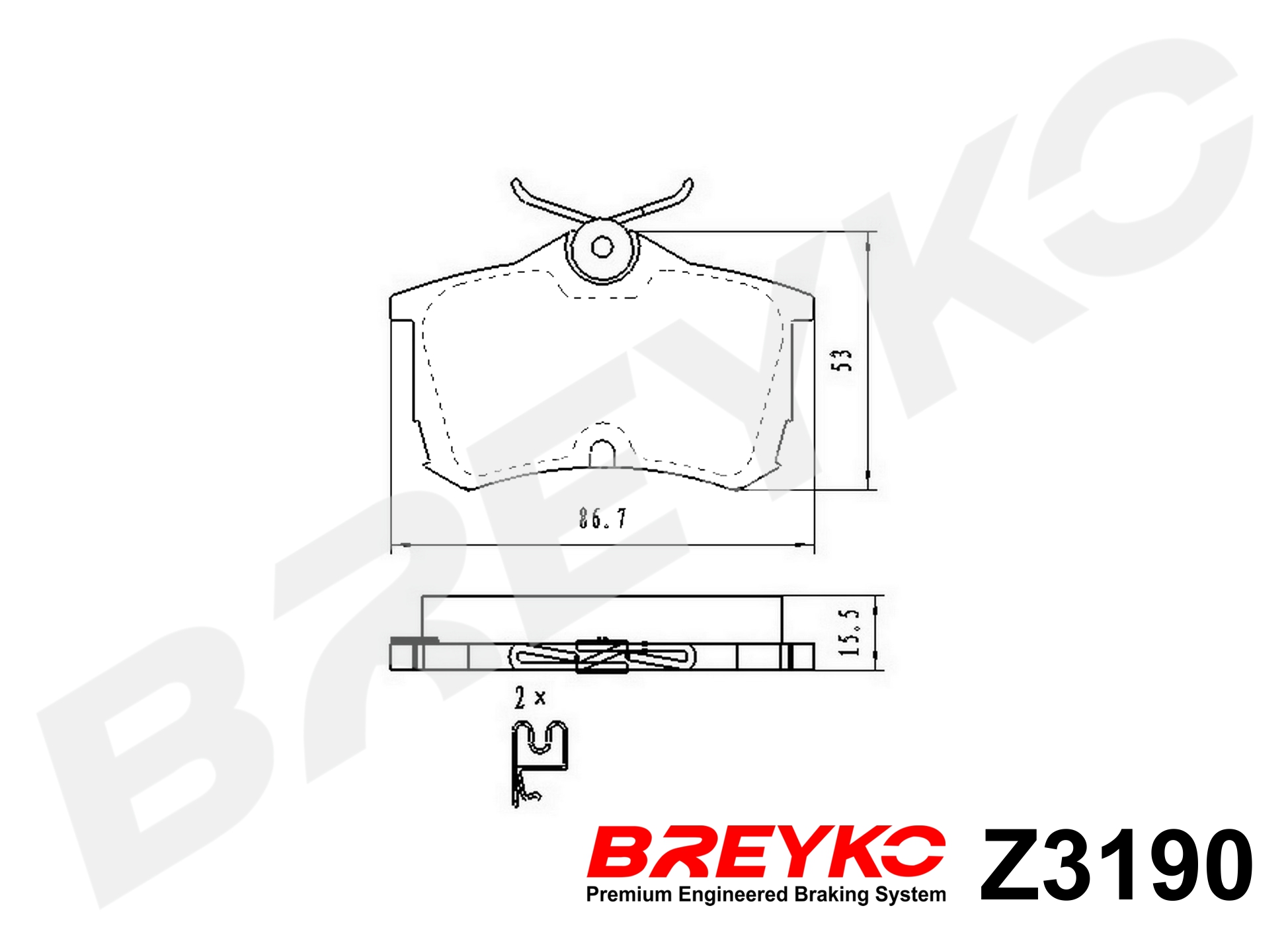 DAVID VASCO Z3190 BREYKO Brake Pad Set, disc brake