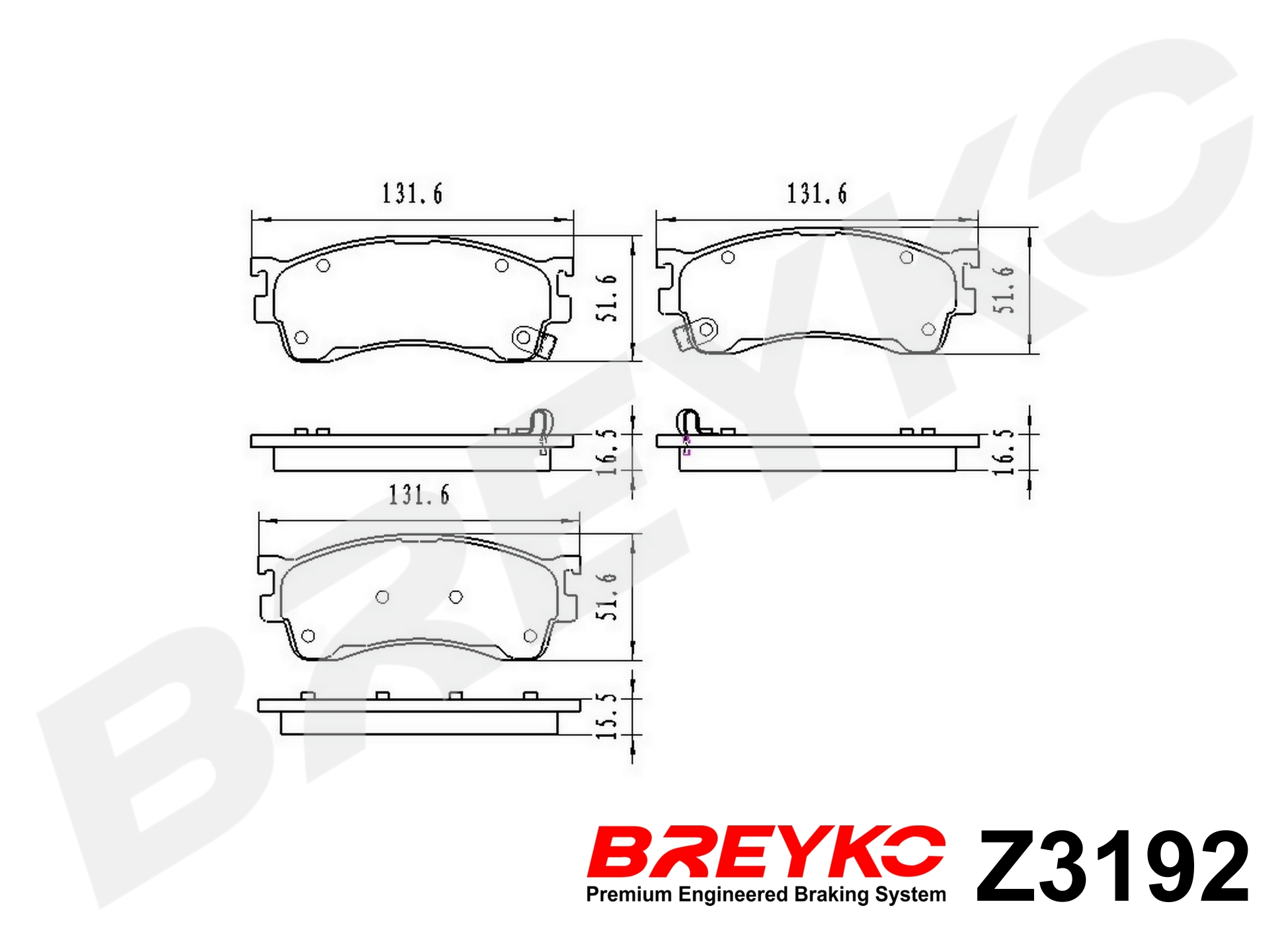 DAVID VASCO Z3192 BREYKO Brake Pad Set, disc brake
