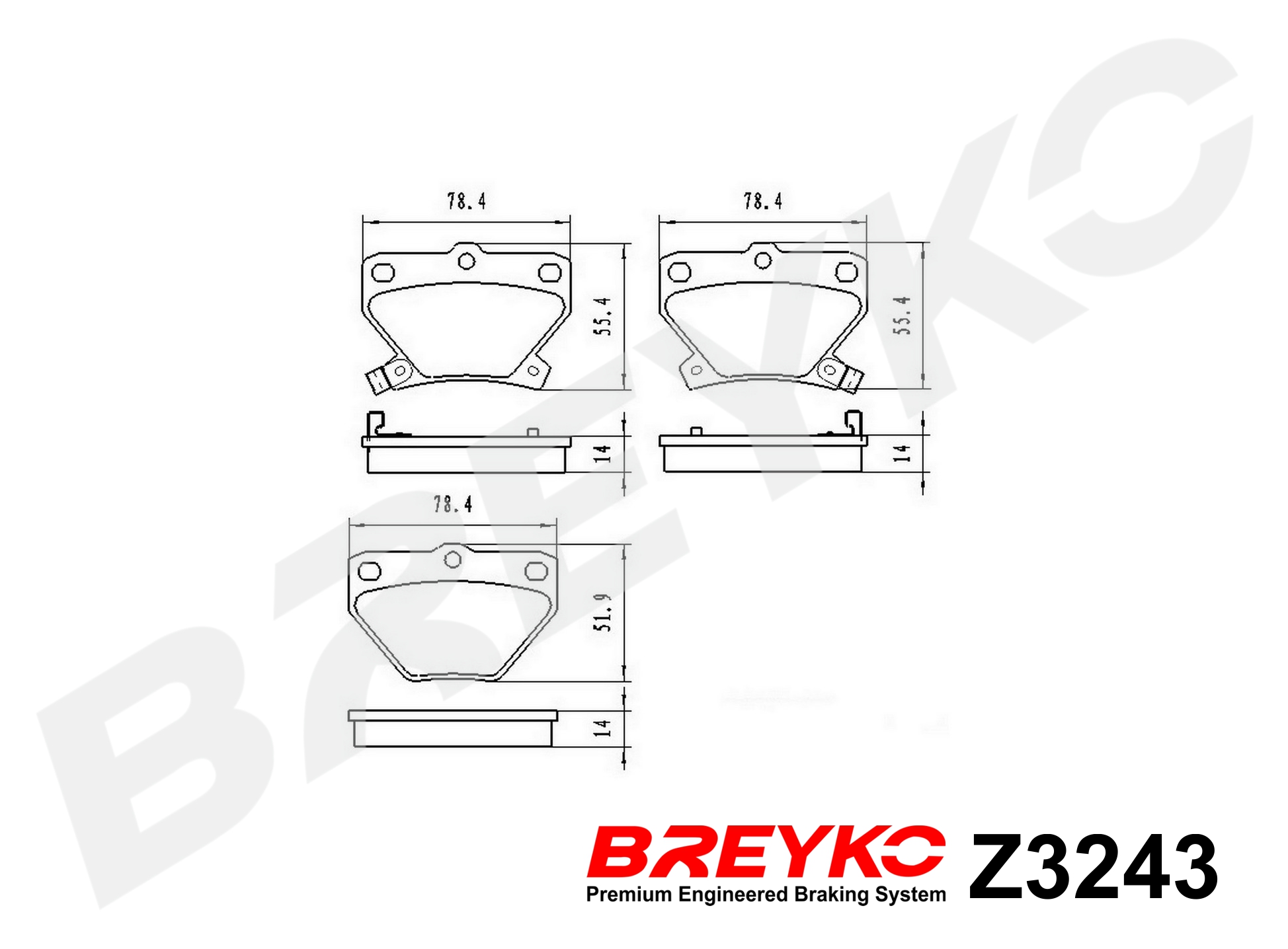 DAVID VASCO Z3243 BREYKO Brake Pad Set, disc brake