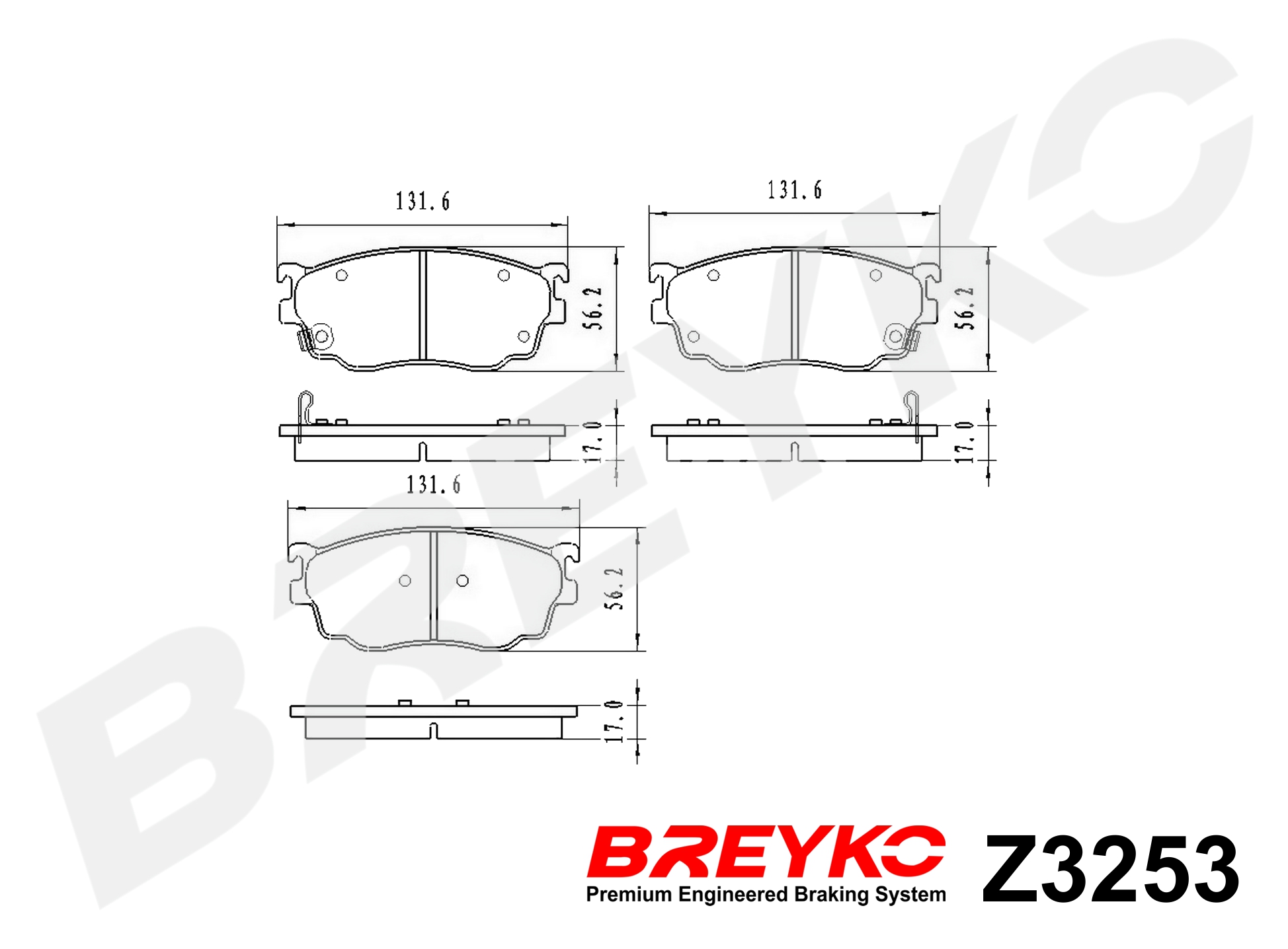 DAVID VASCO Z3253 BREYKO Brake Pad Set, disc brake