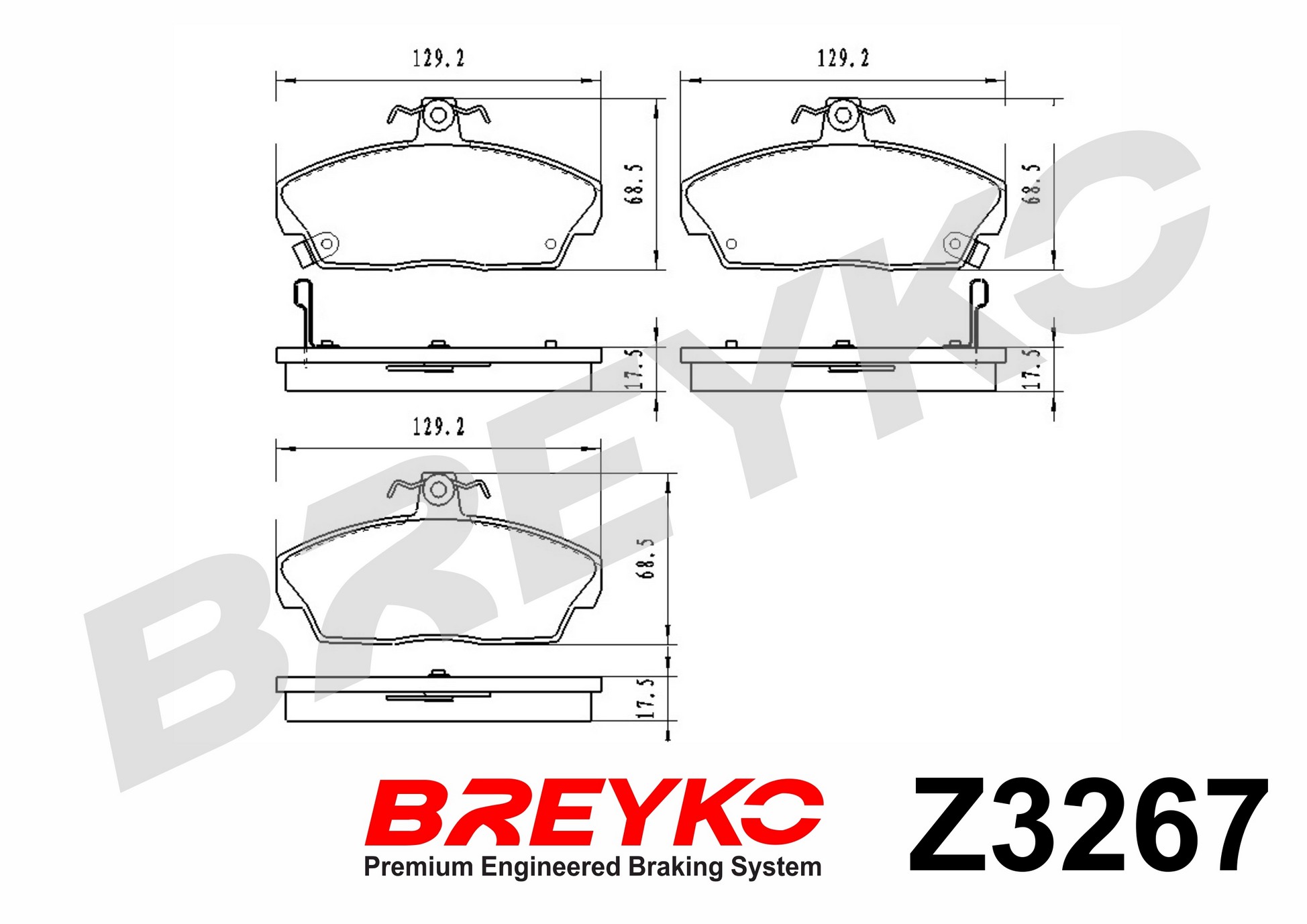 DAVID VASCO Z3267 BREYKO Brake Pad Set, disc brake