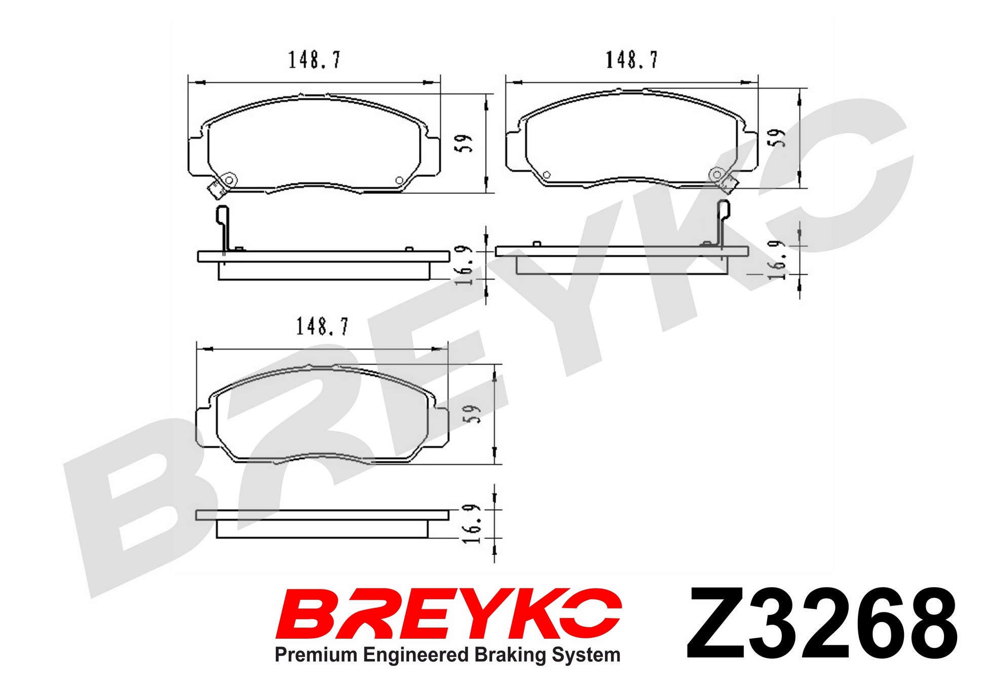 DAVID VASCO Z3268 BREYKO Brake Pad Set, disc brake