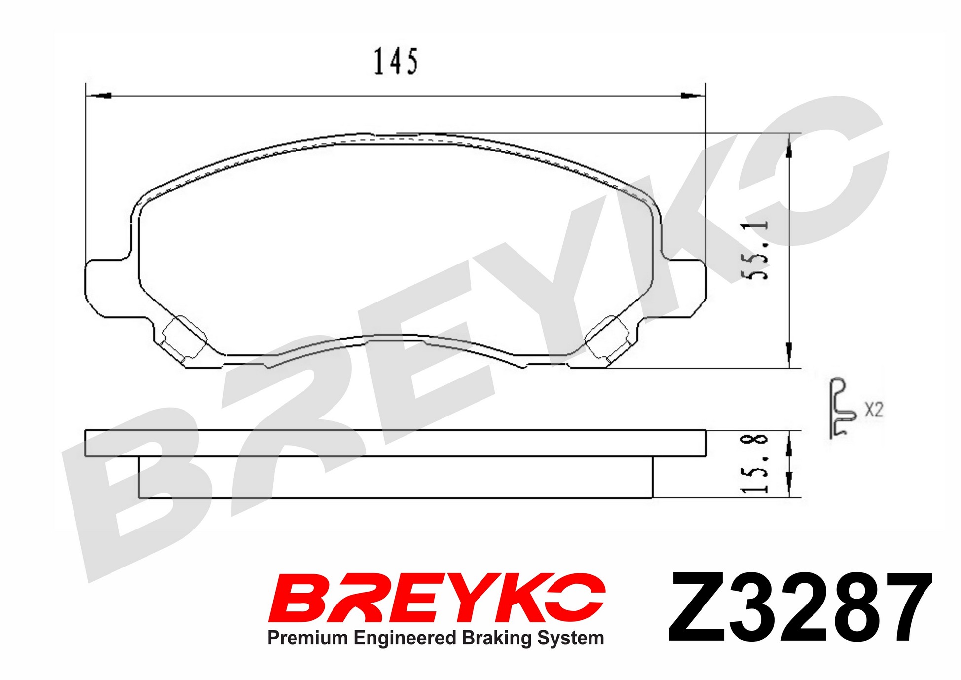 DAVID VASCO Z3287 BREYKO Brake Pad Set, disc brake
