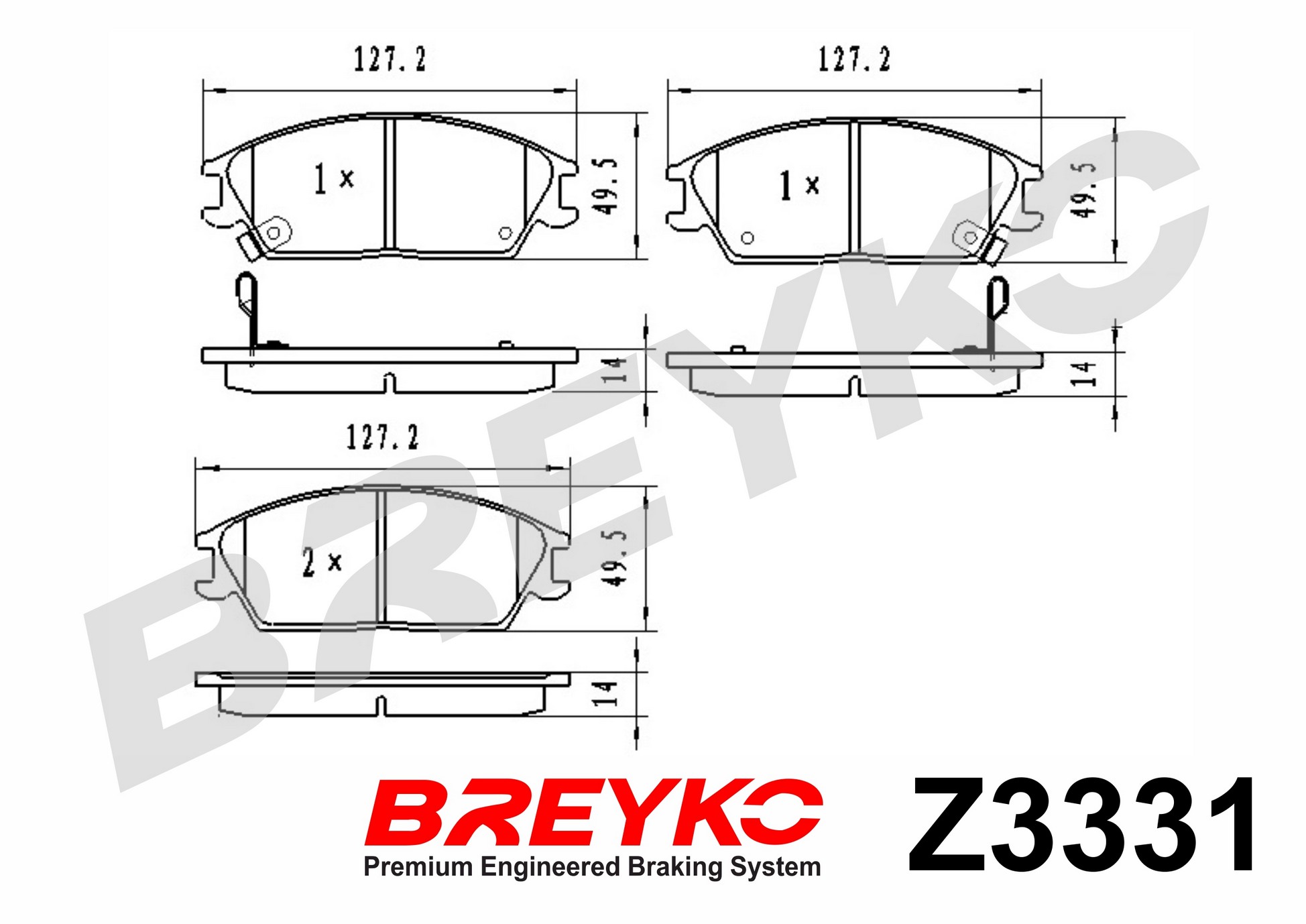 DAVID VASCO Z3331 BREYKO Brake Pad Set, disc brake