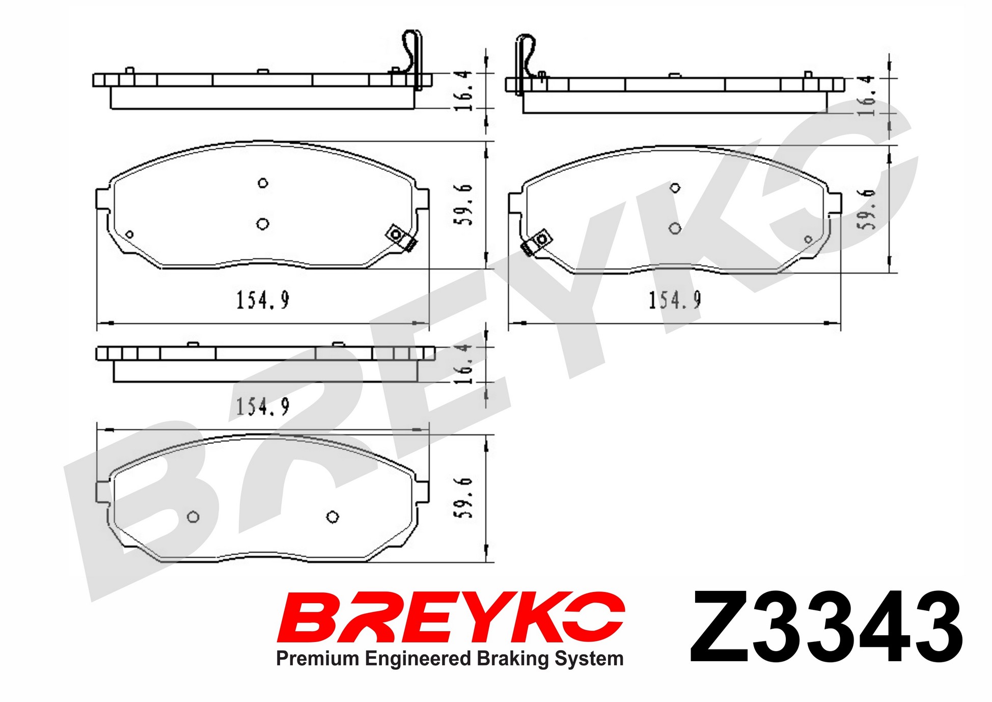 DAVID VASCO Z3343 BREYKO Brake Pad Set, disc brake