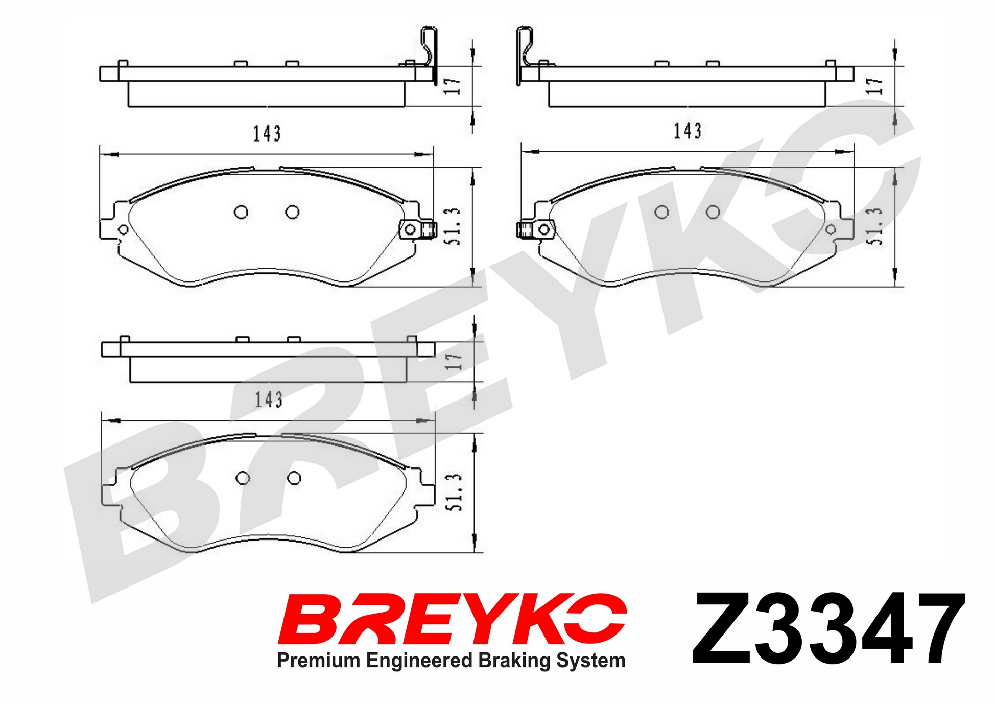 DAVID VASCO Z3347 BREYKO Brake Pad Set, disc brake