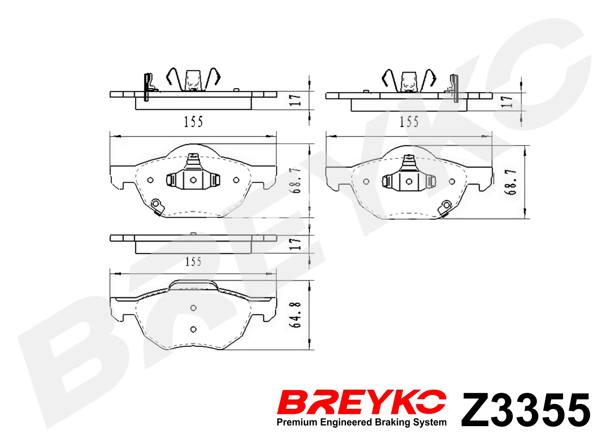 DAVID VASCO Z3355 BREYKO Brake Pad Set, disc brake