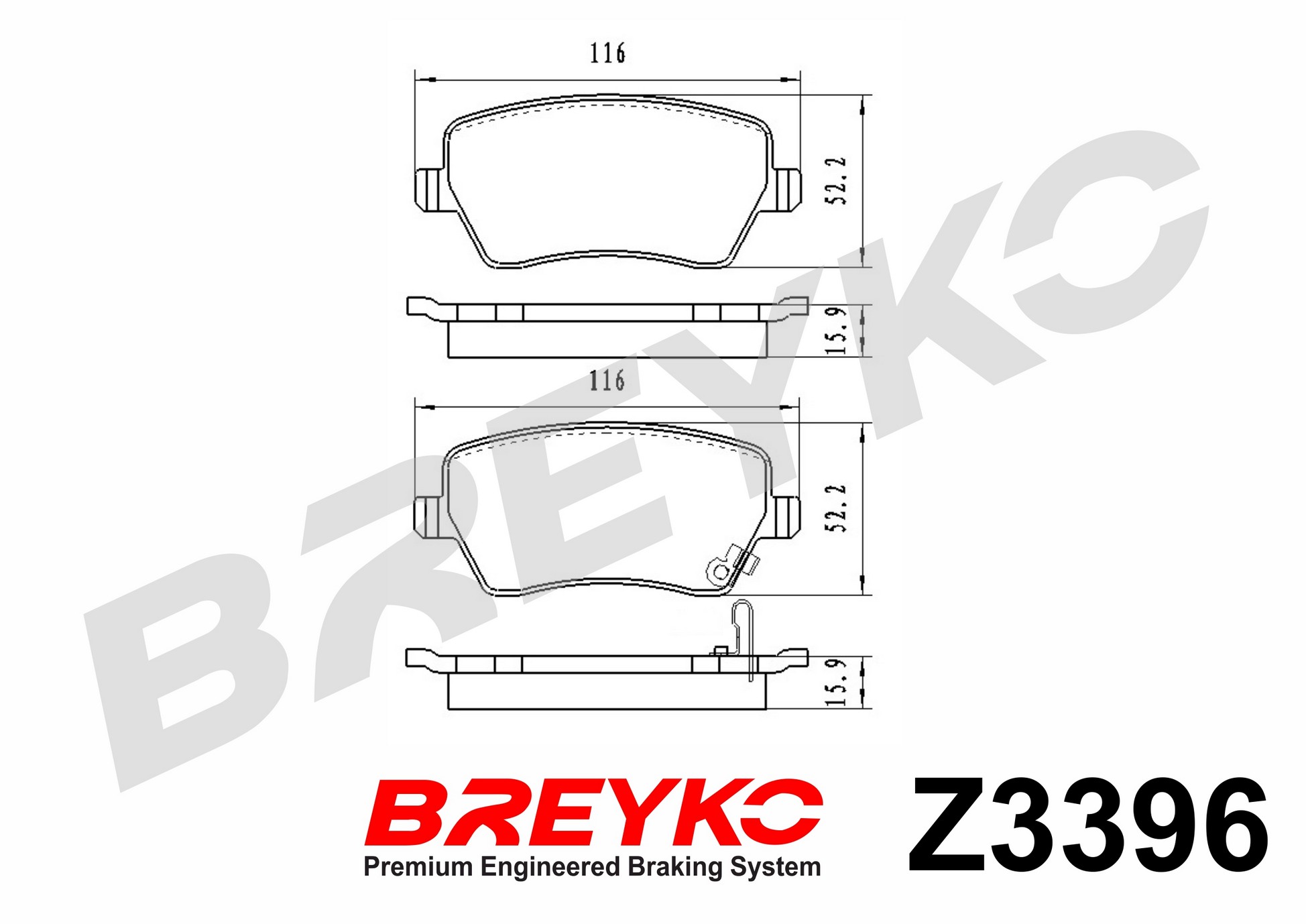 DAVID VASCO Z3396 BREYKO Brake Pad Set, disc brake