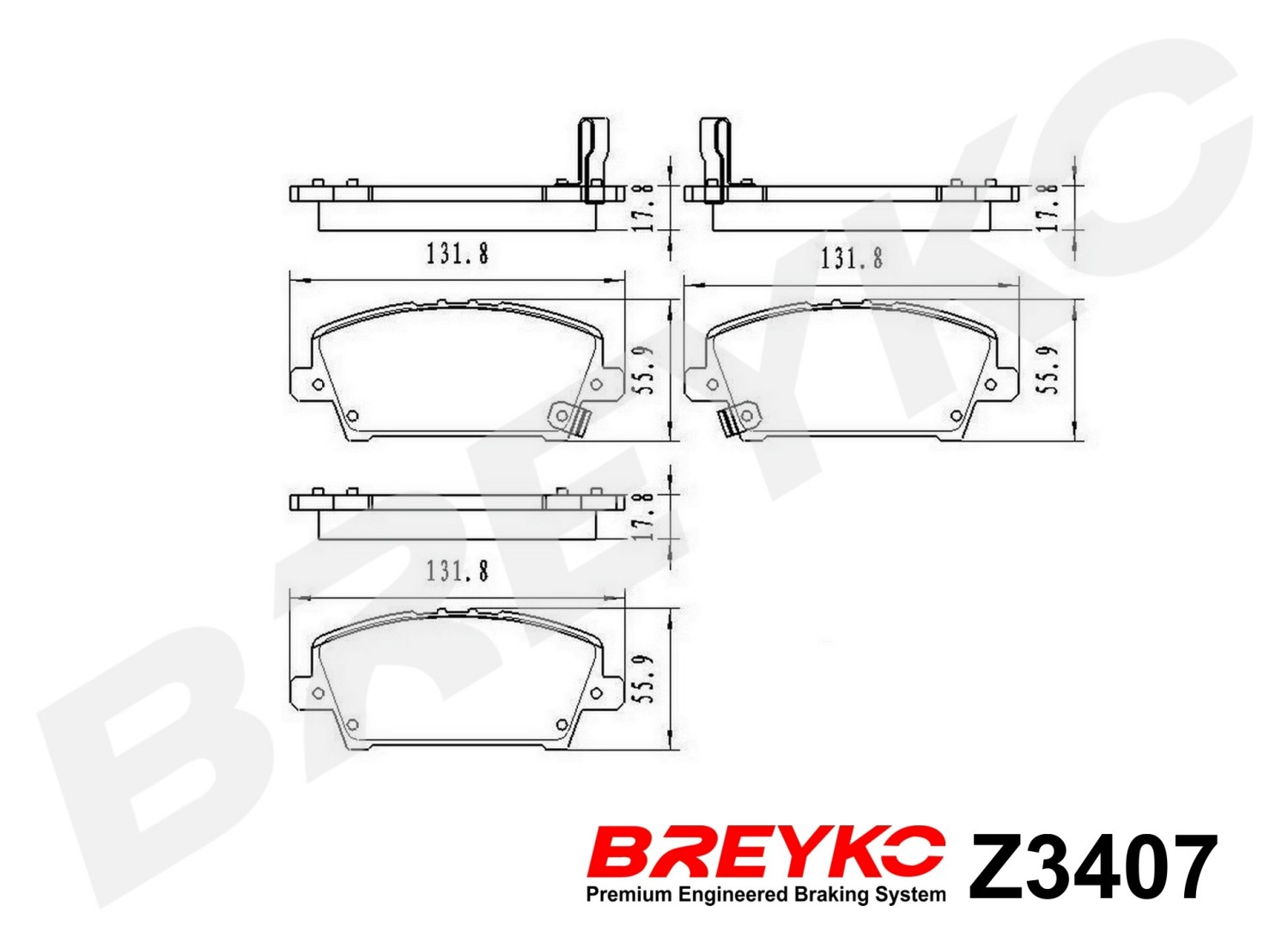 DAVID VASCO Z3407 BREYKO Brake Pad Set, disc brake