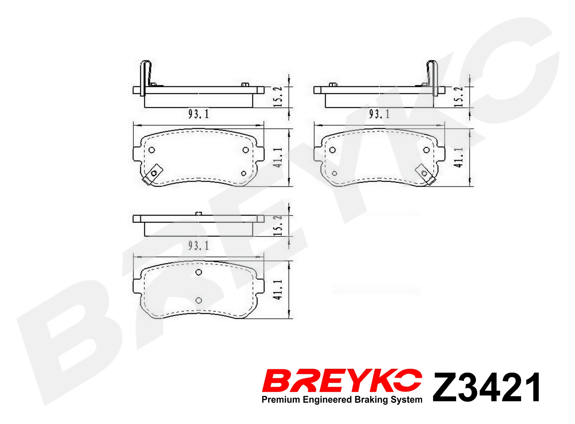 DAVID VASCO Z3421 BREYKO Brake Pad Set, disc brake