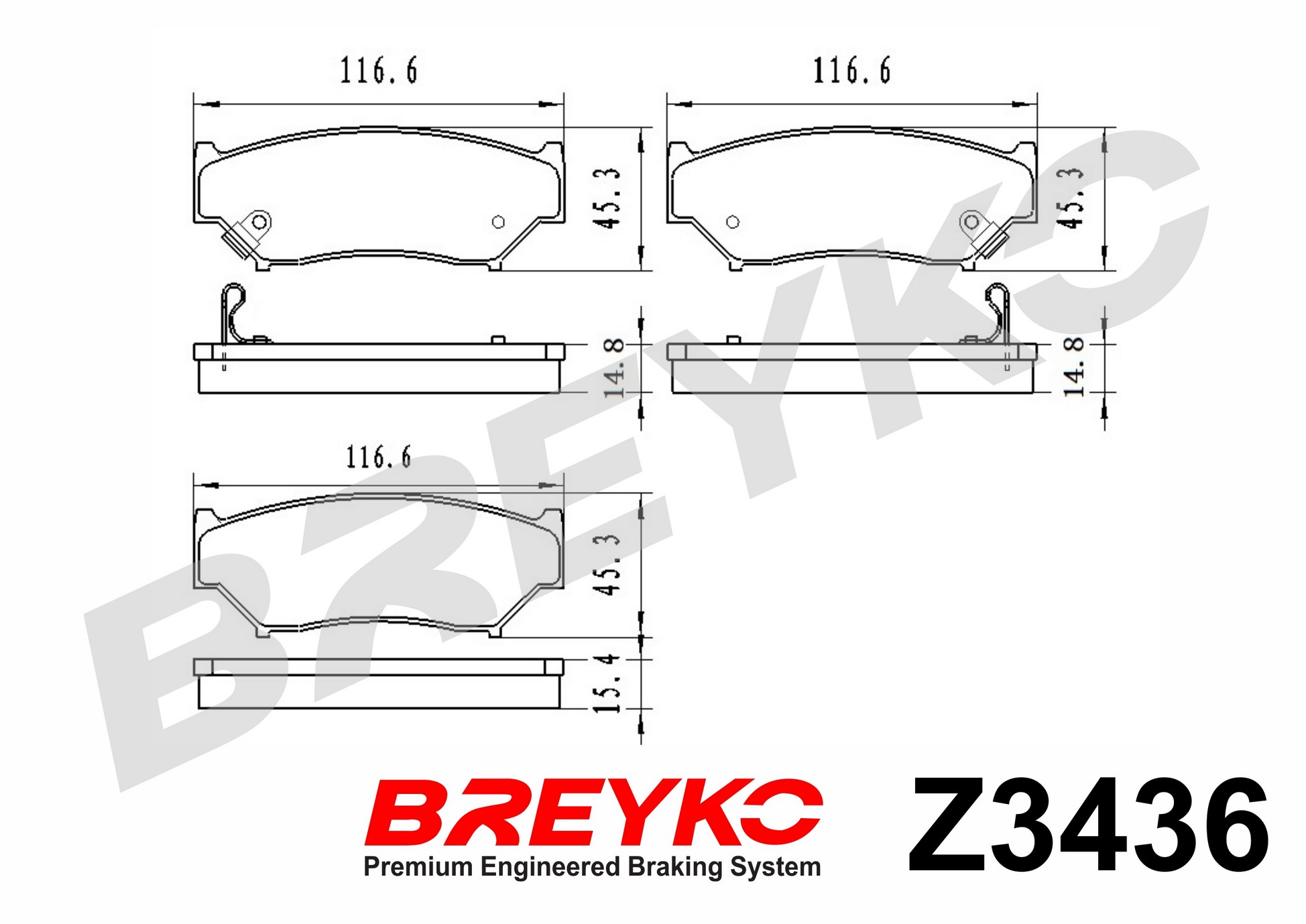 DAVID VASCO Z3436 BREYKO Brake Pad Set, disc brake
